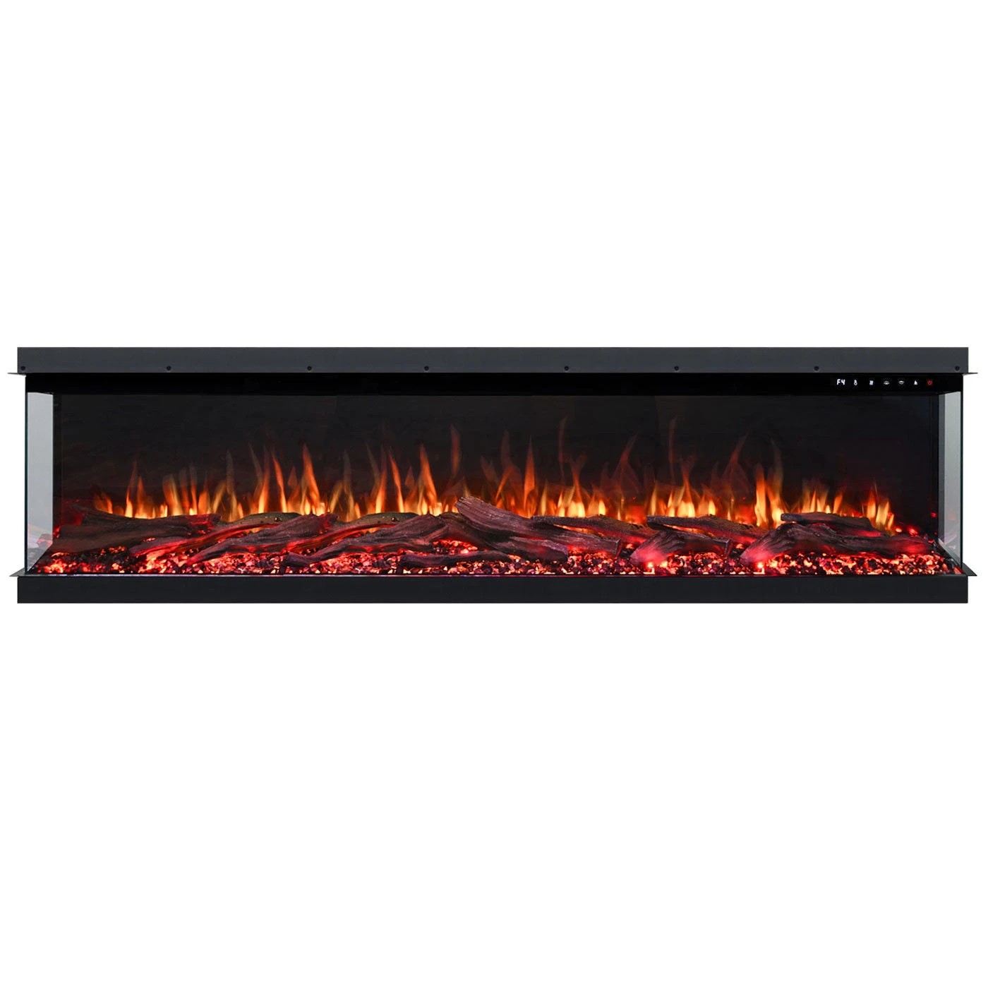 3 Moda Living Cascade 3-Sided 78 inch Extra Deep Electric Fireplace - Black, 3 of 7