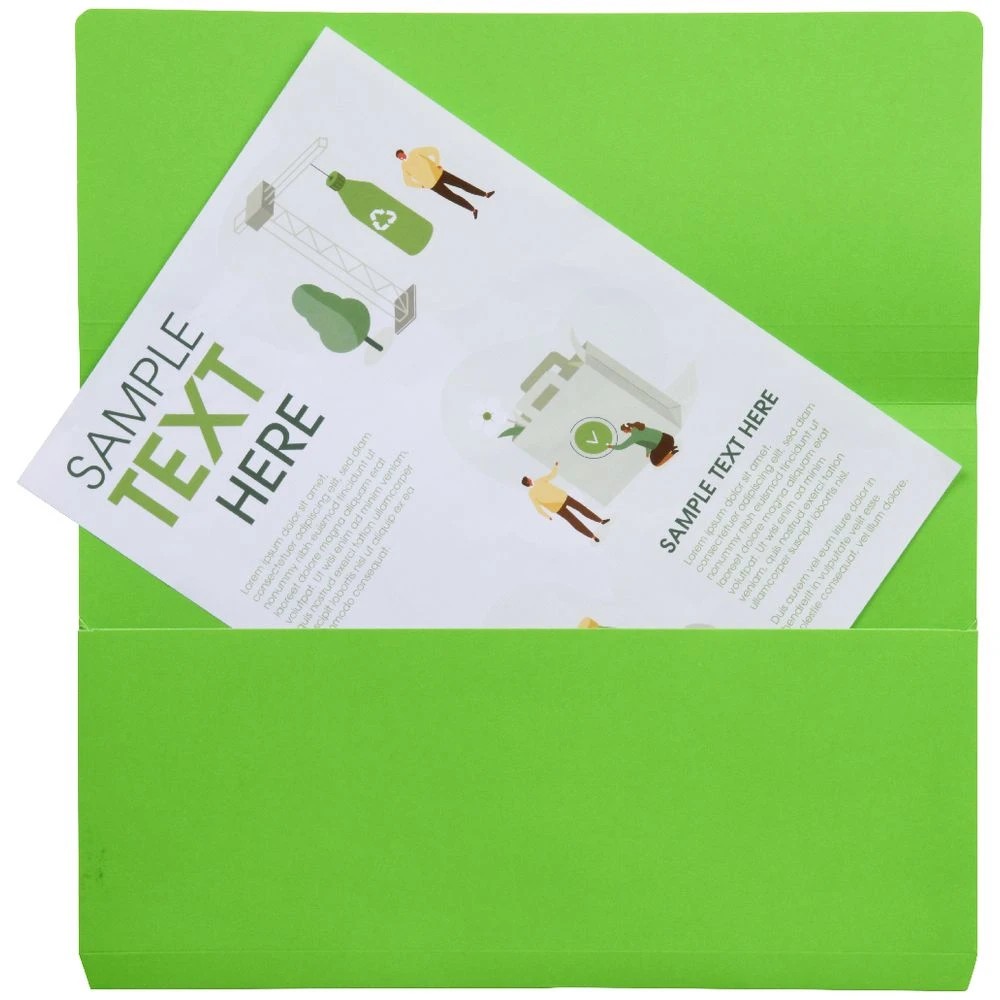 3 J.Burrows Foolscap Document Wallet 220gsm Lime, 3 of 3