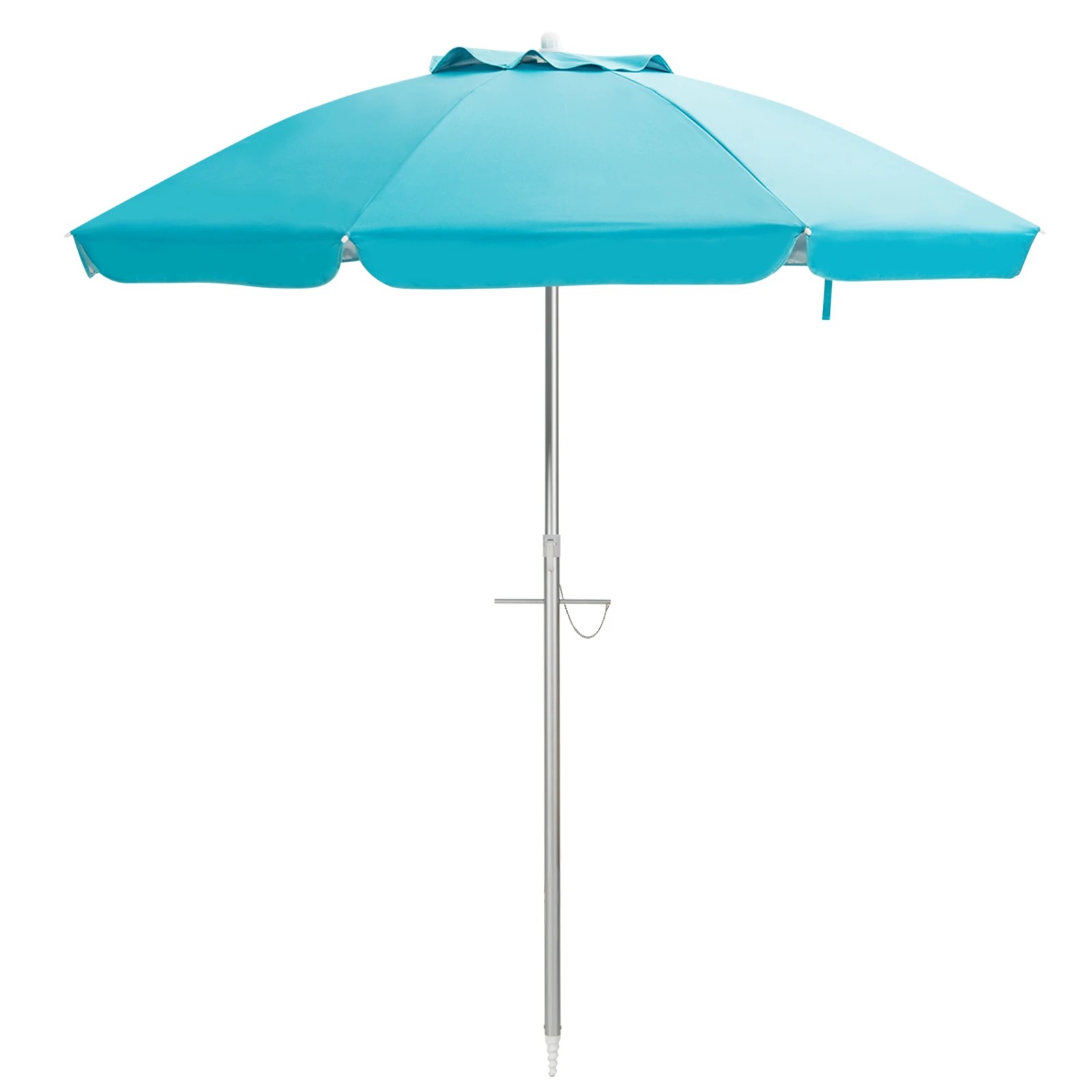 1 Costway Outdoor Umbrella Beach Canopy Sun Shade Aluminium Tilting Parasol Shelter UPF50+ - Blue, 1 of 3