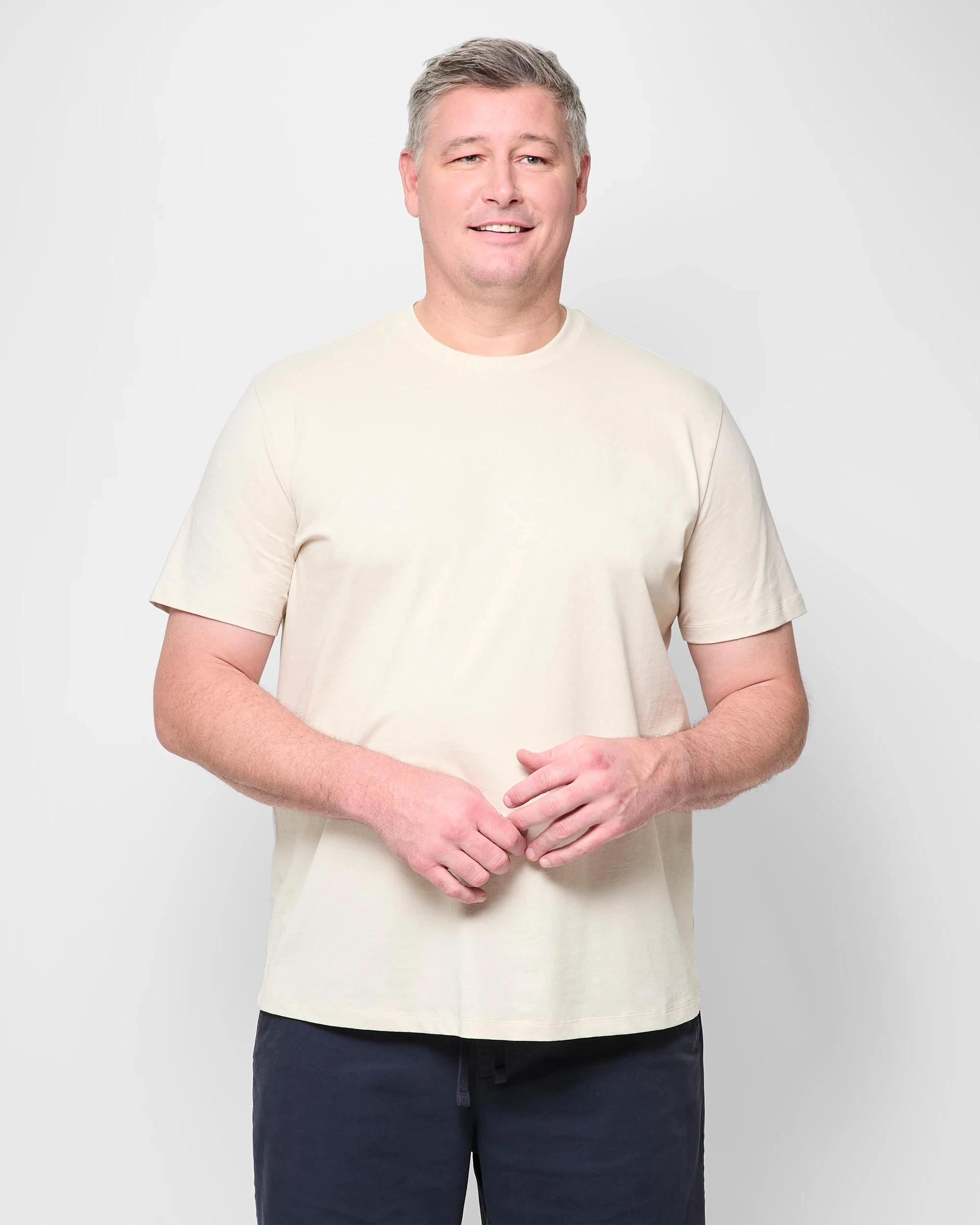 1 Target Man Plus Plus Size Australian Cotton Crew T-Shirt SILVER BIRCH, 1 of 5