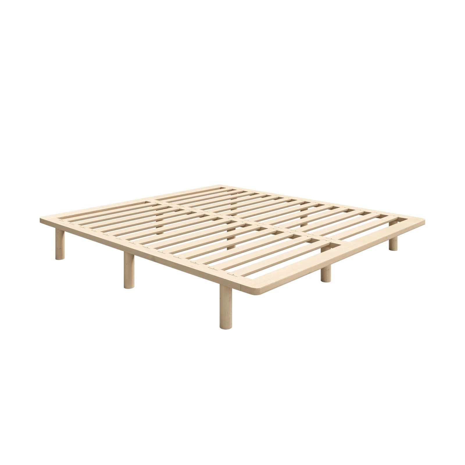 6 Oikiture Bed Frame King Size Wooden Bed Base Platform Timber
 - Natural, 6 of 10