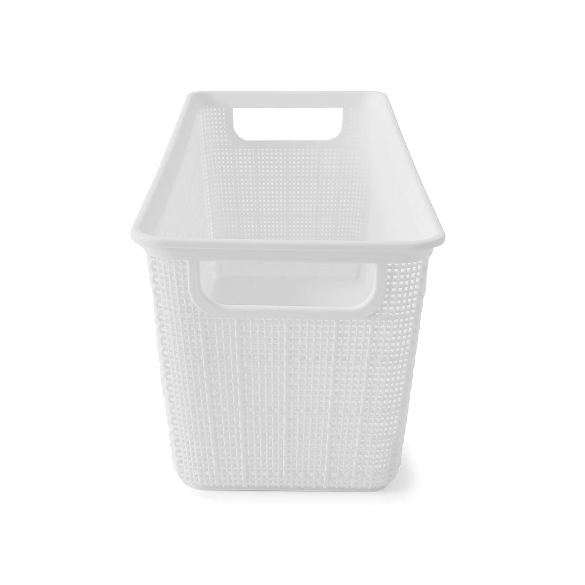 6 4.5L Linen Weave Rectangle Basket - White, 6 of 8