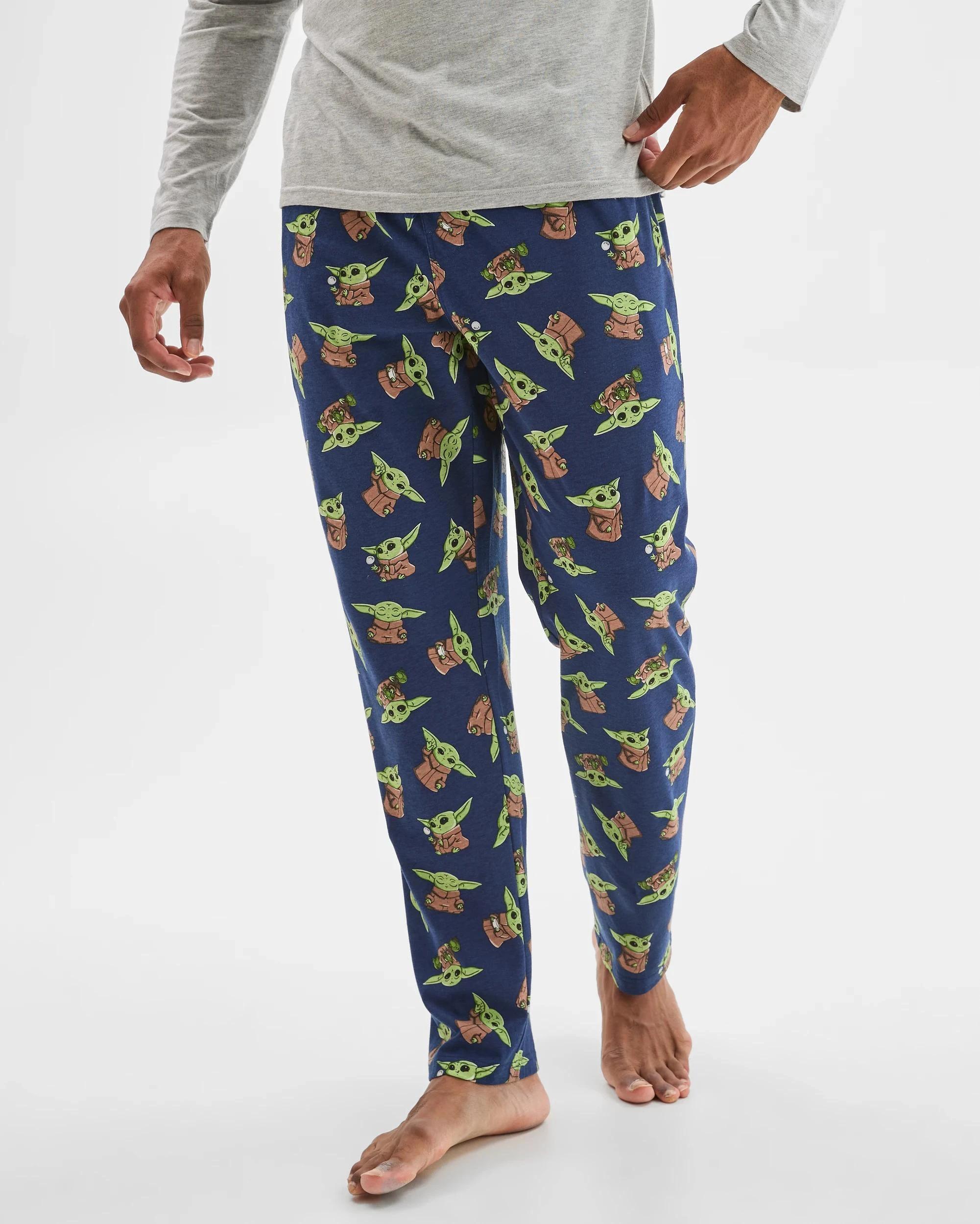 5 Target Man Star Wars Grogu Knit Pyjama Set GREY + NAVY, 5 of 6