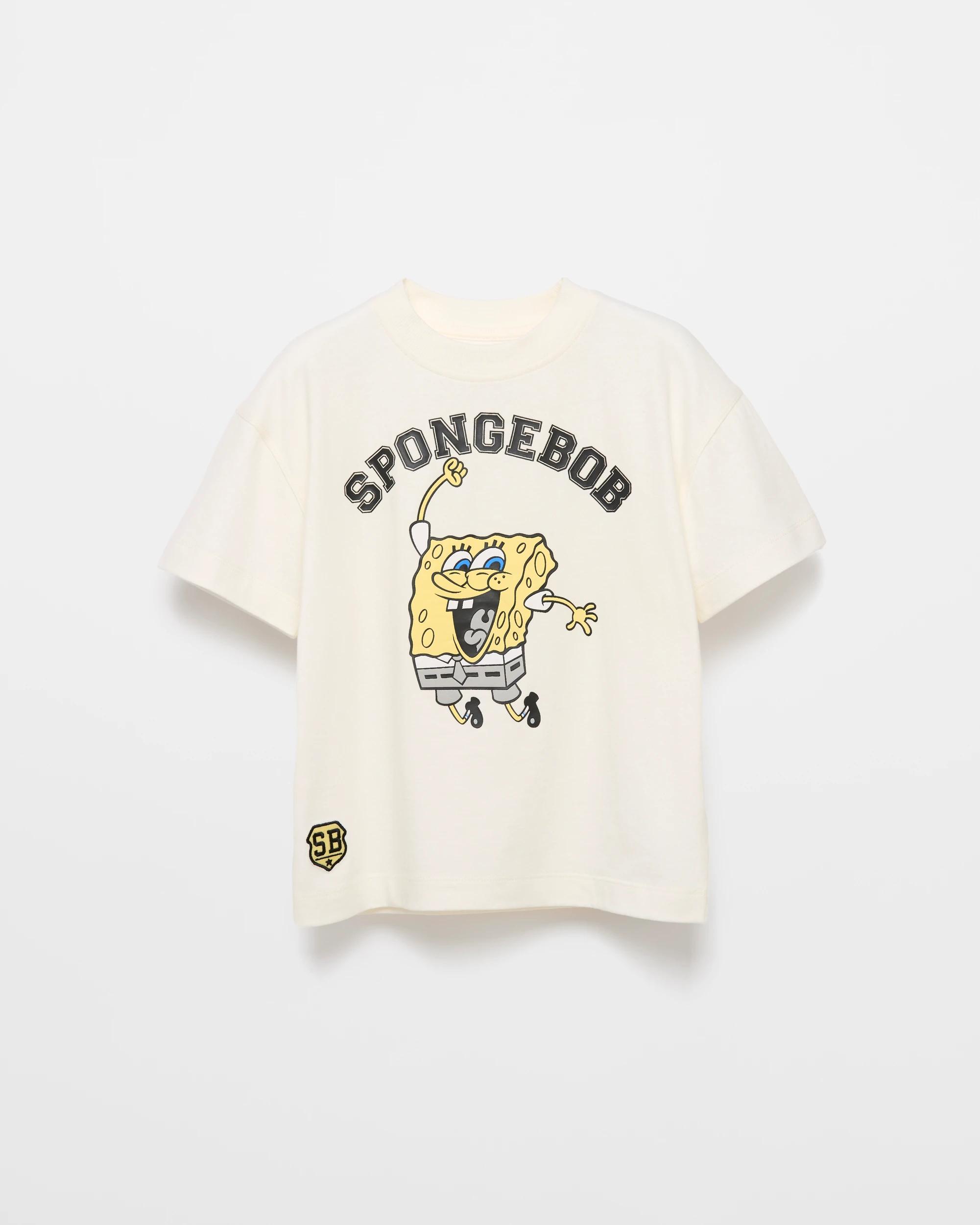 1 Spongebob Australian Cotton Spongebob Oversize T-shirt CREAM, 1 of 2
