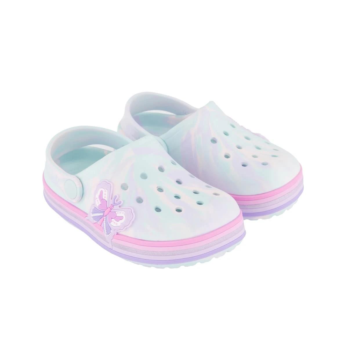 1 Junior Slip-On Clogs MINT LIGHT UP BUTTERFLY, 1 of 6
