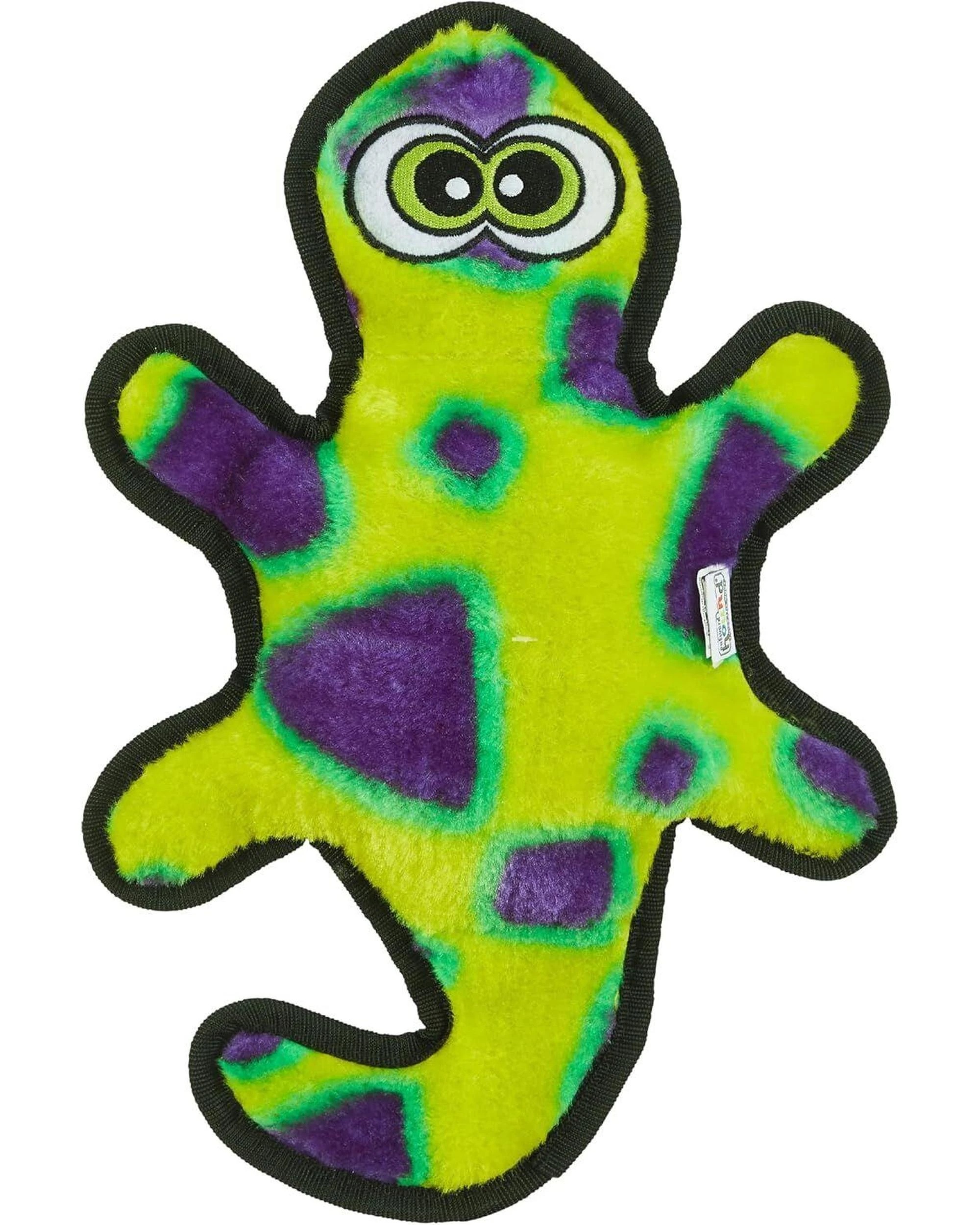 1 Outward Hound Invincible Gecko Interactive Dog Toy with 2 Squeakers Yellow/Green, 1 of 4
