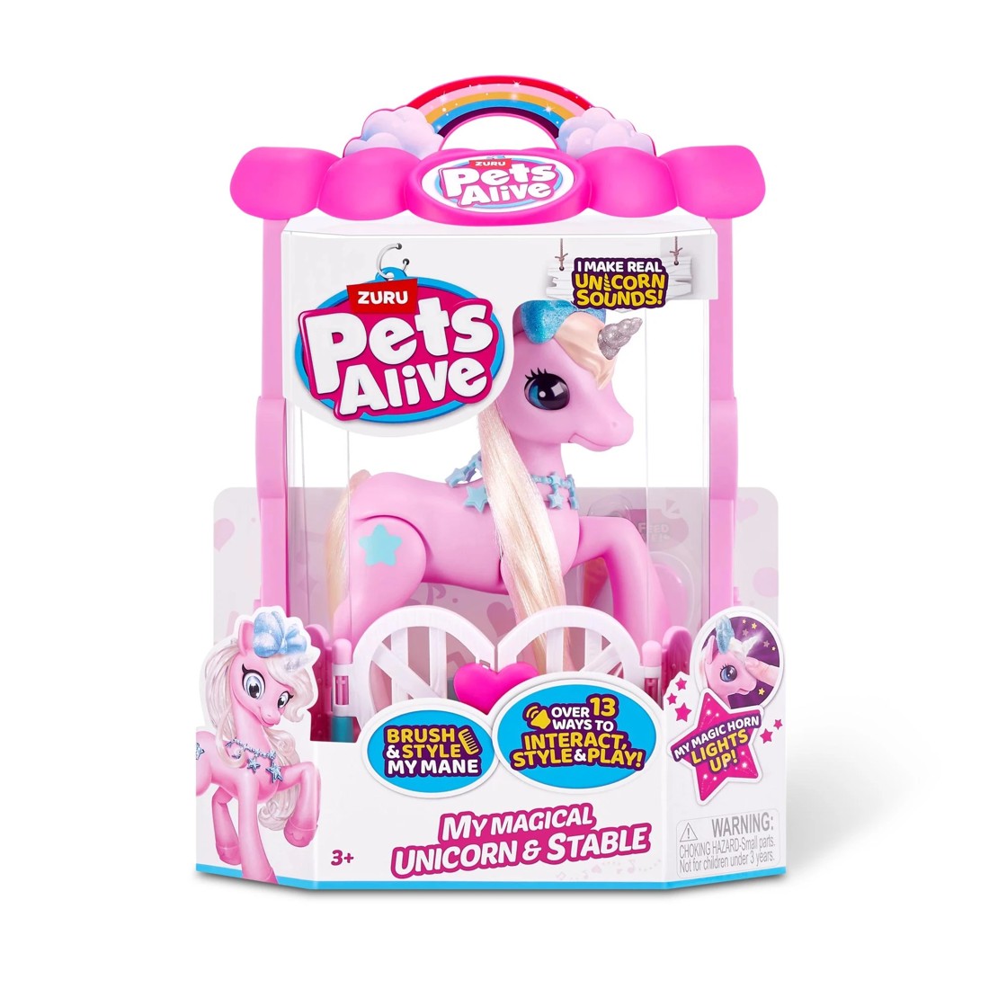 2 Zuru Pets Alive - My Magical Unicorn or Pony with Stable Interactive Robotic Toy Playset - Multi, 2 of 7