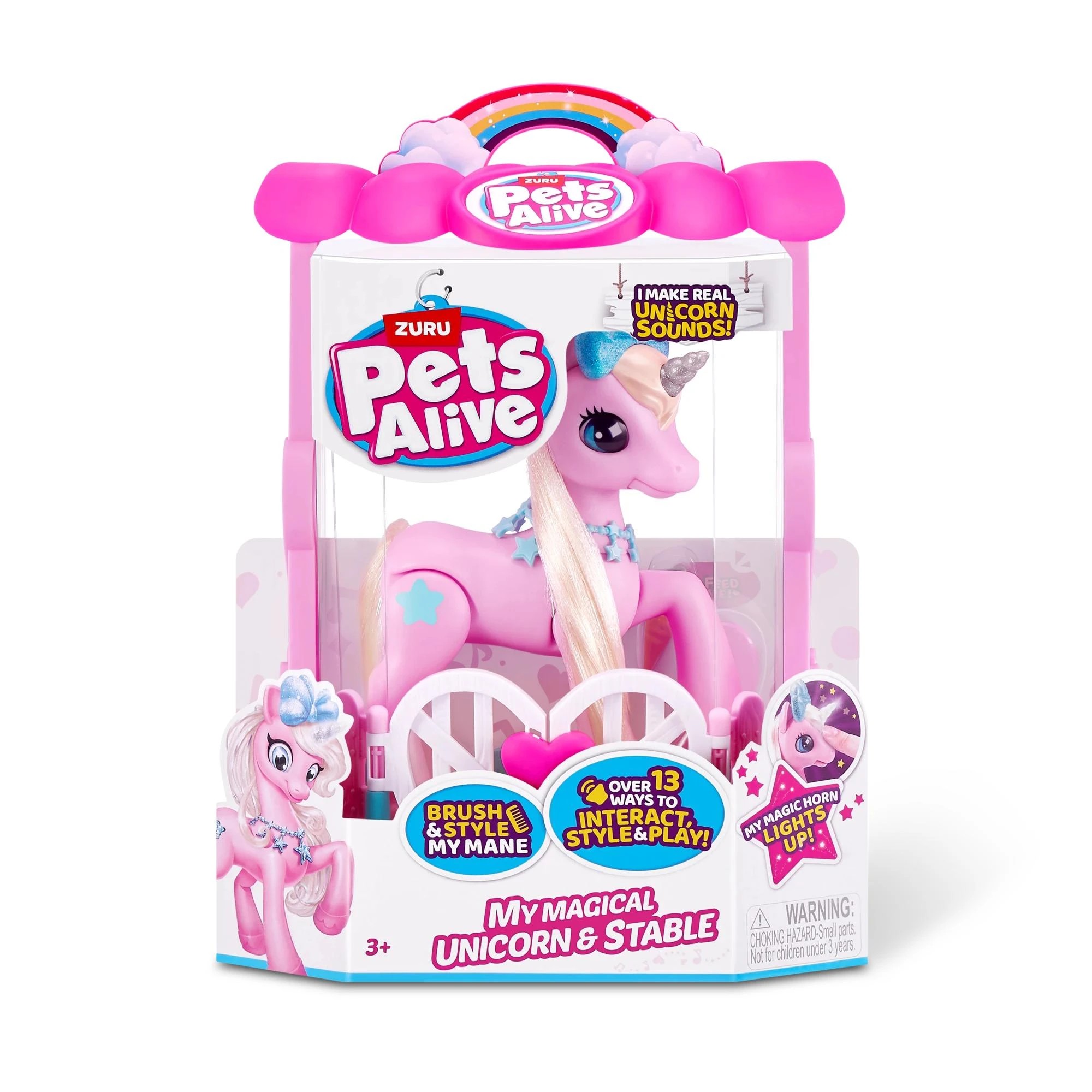 2 Zuru Pets Alive - My Magical Unicorn or Pony with Stable Interactive Robotic Toy Playset - Multi, 2 of 7