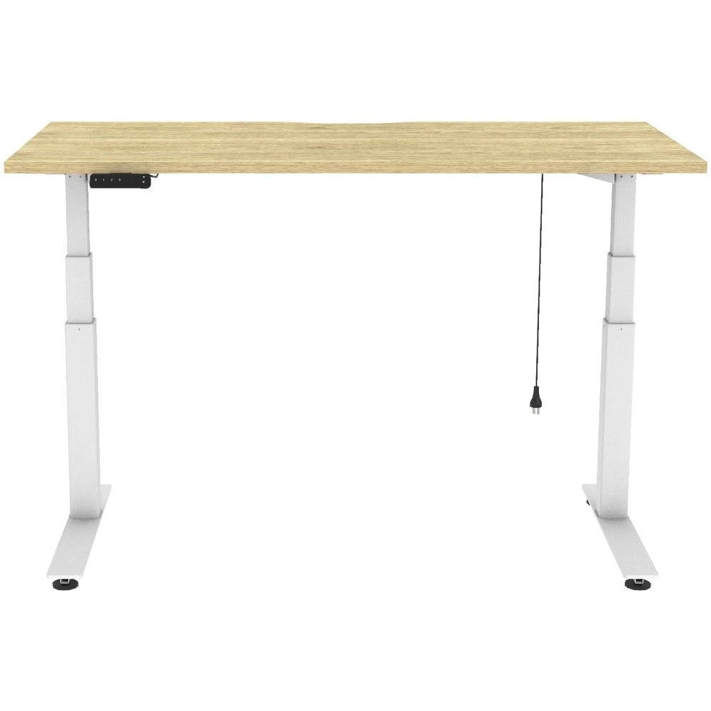 2 Stilford S2 Electric Sit Stand Desk 1500mm White/Oak, 2 of 7