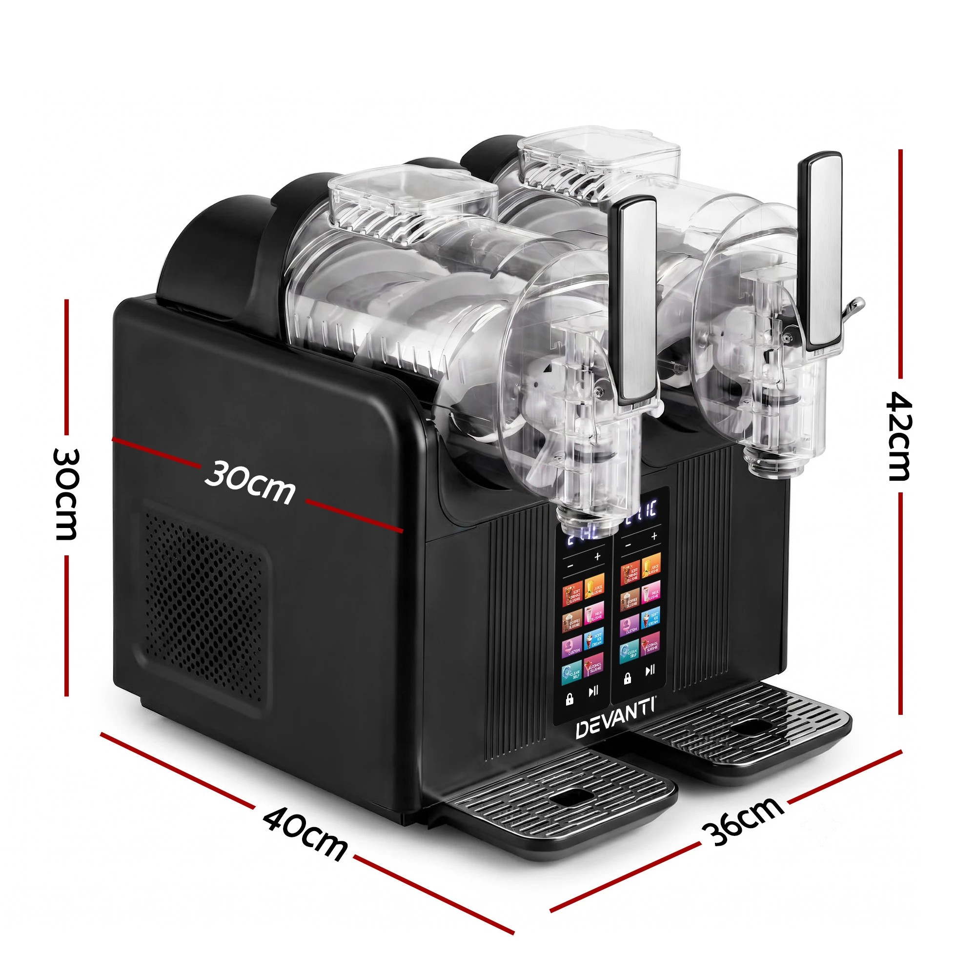 3 Devanti 4L Slushie Machine Dual Tanks Ice Cream Frozen Drink Slush Maker - Black, 3 of 10