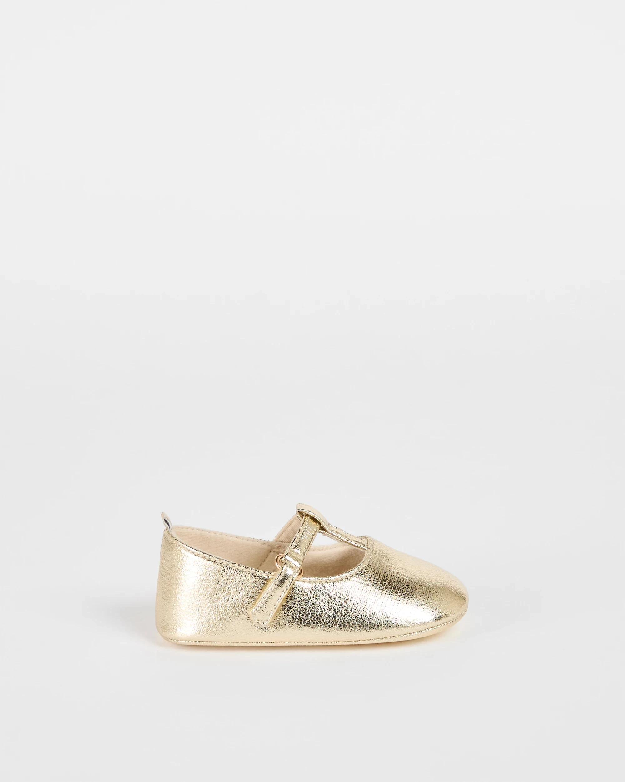 1 Target Baby Girls Pre-Walker T-Bar Ballet Flat GOLD, 1 of 2