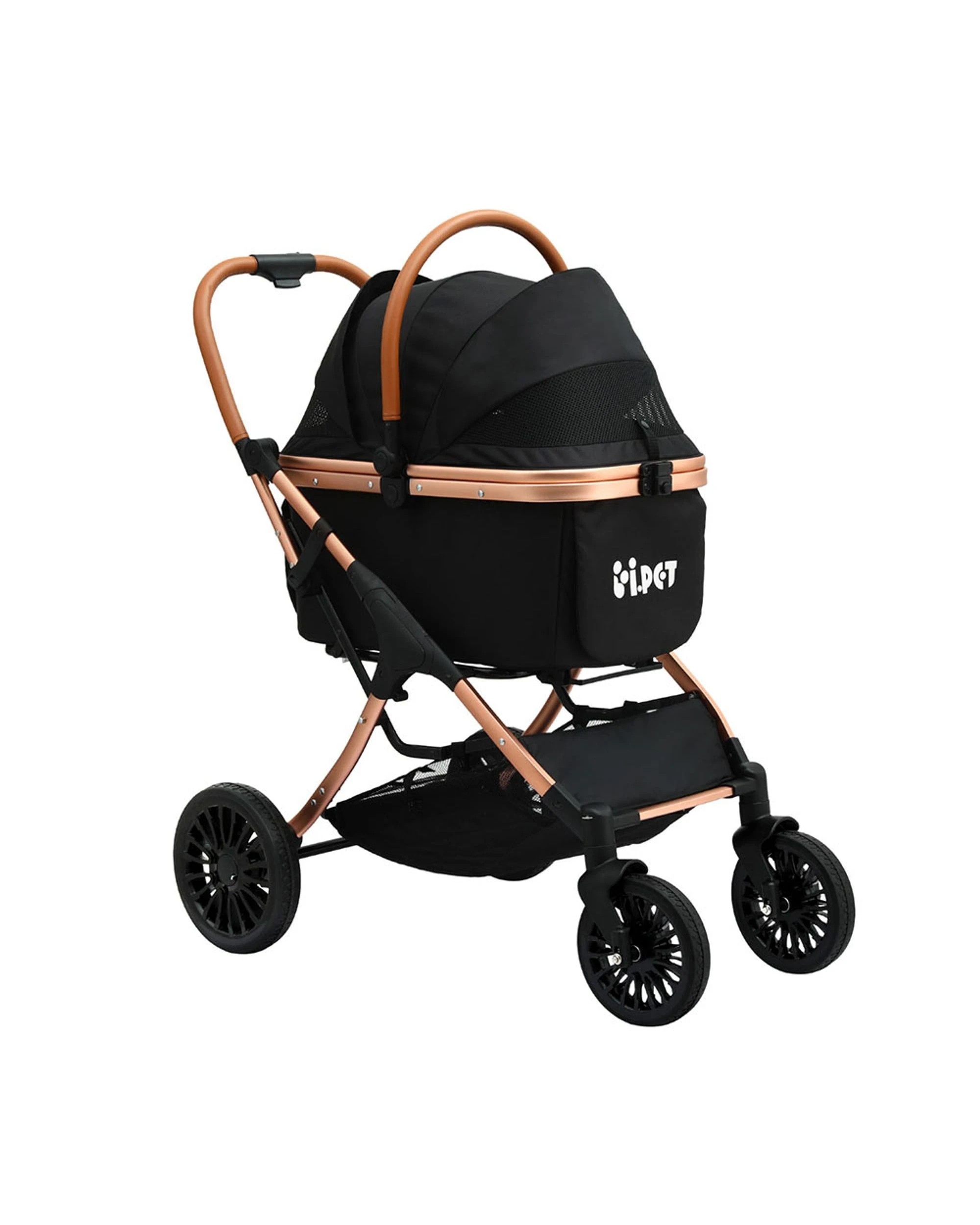 1 I.pet Pet Dog Stroller Pram Large Cat Carrier Travel Pushchair Foldable 4 Wheels
 - Black, 1 of 3