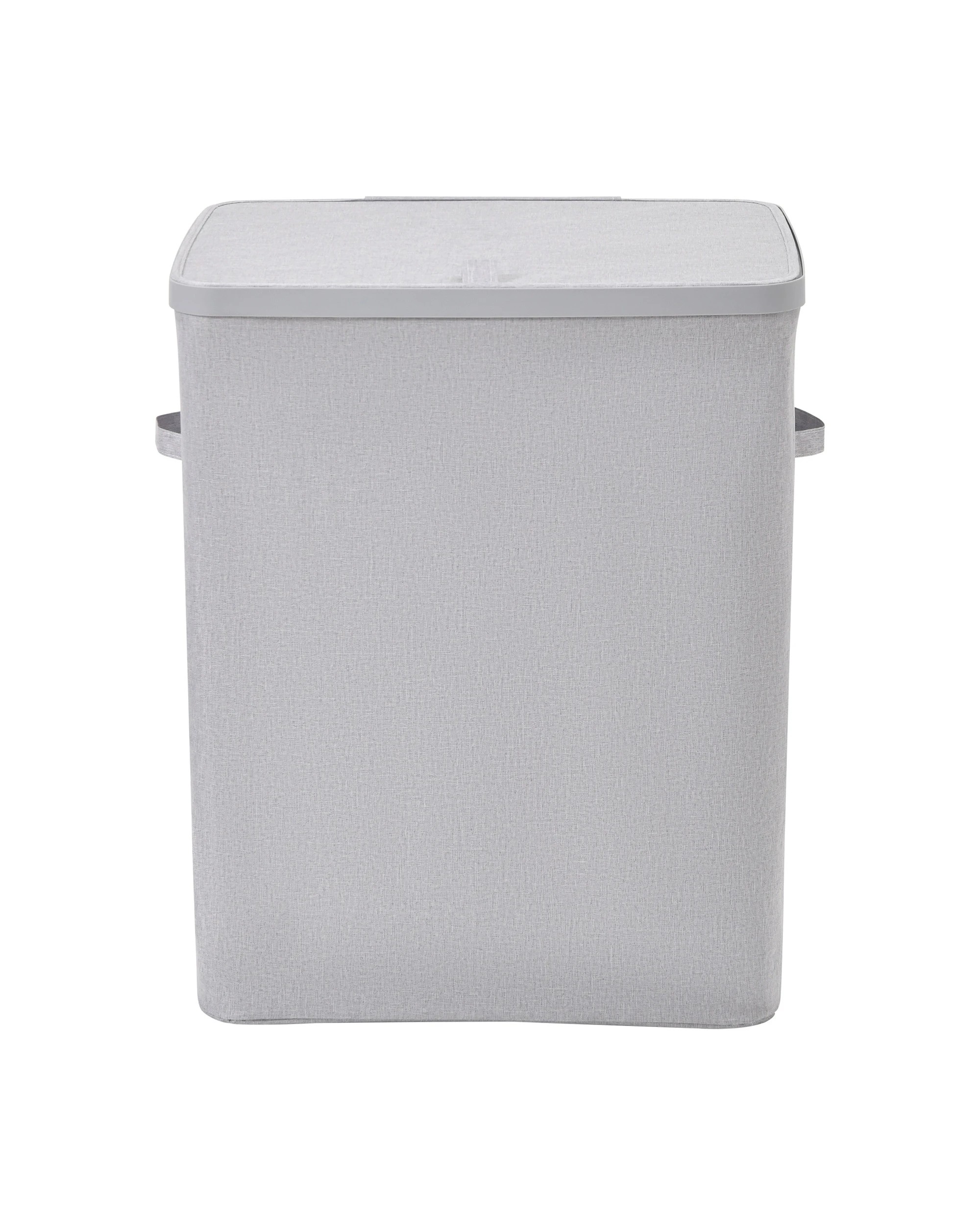 3 Sherwood Voyager 2-Section Laundry Hamper 100L Faux Linen 56x40x67cm - Grey, 3 of 9