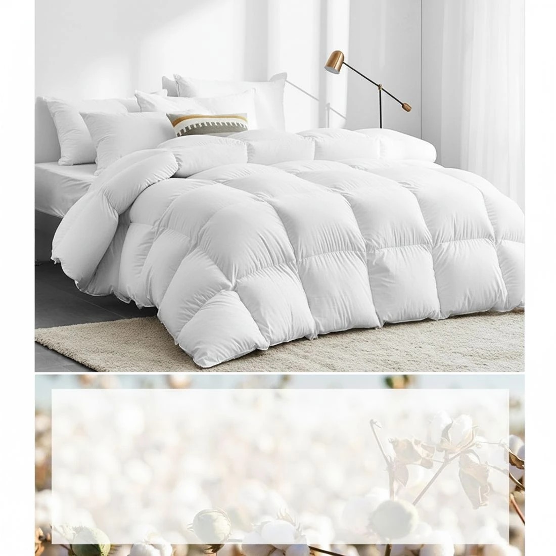 7 Giselle Bedding 800GSM Goose Down Feather Quilt Queen - Queen Bed - White, 7 of 8