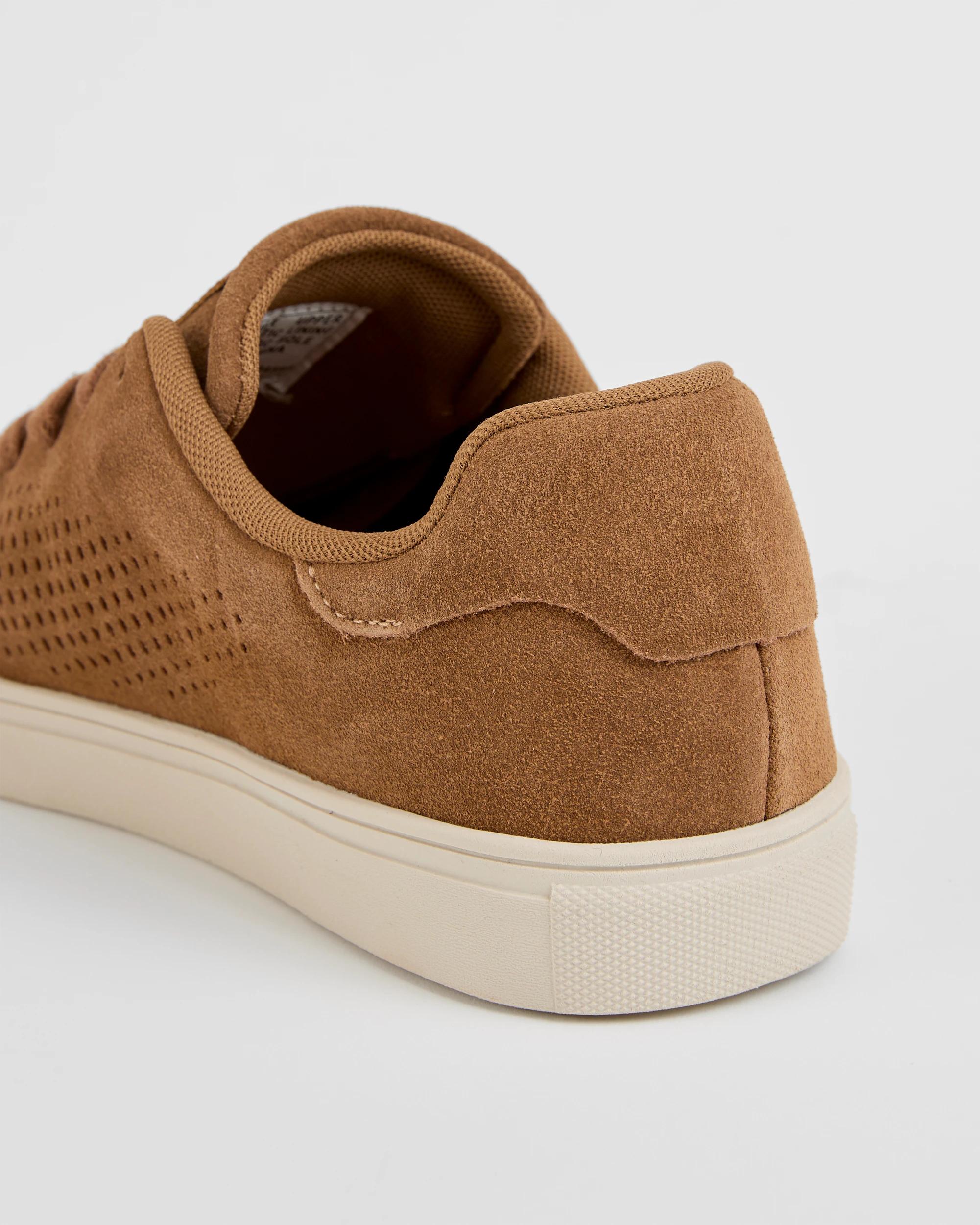 3 Target Man Pin Punched Suede Sneaker TAN, 3 of 4