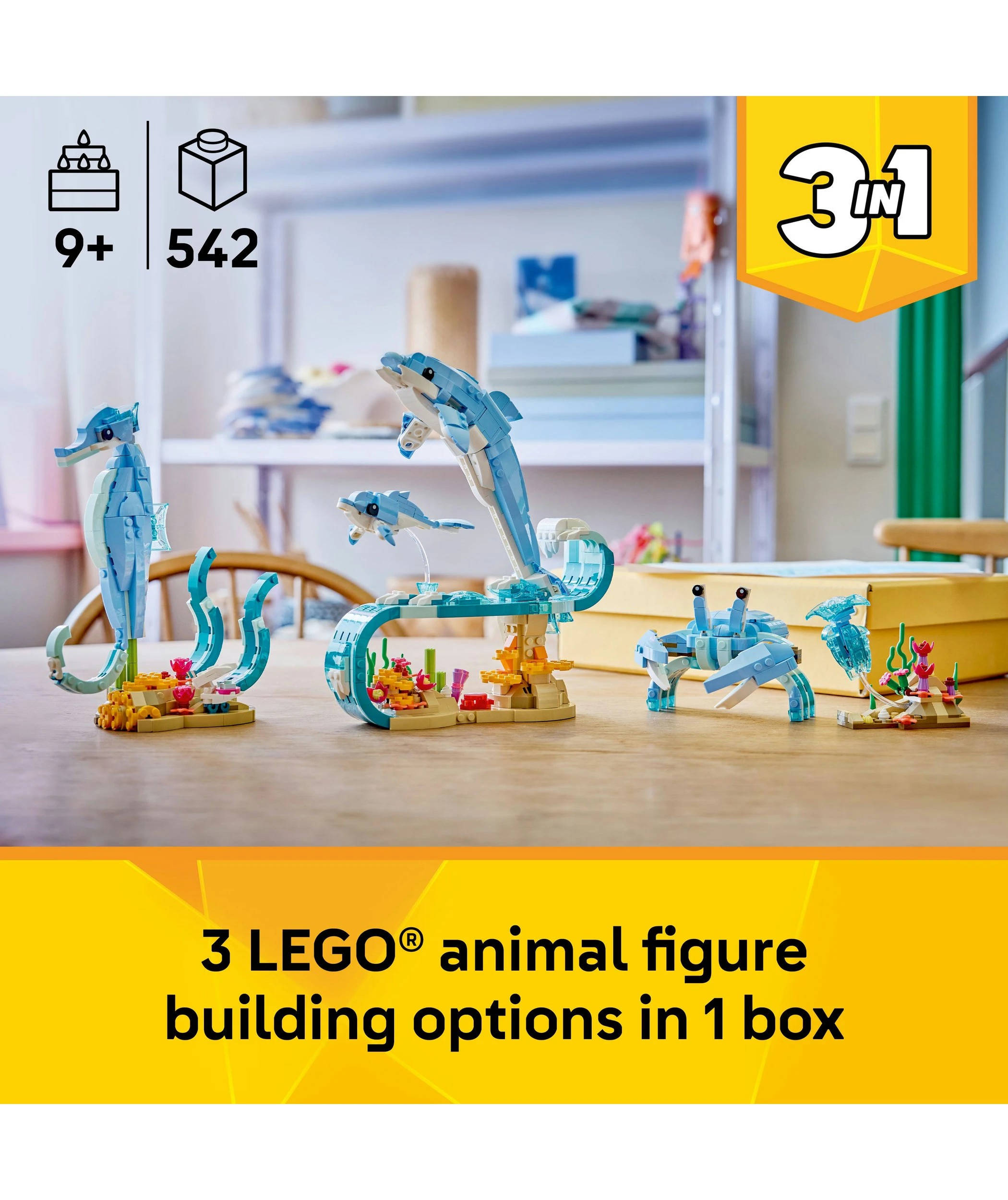 3 LEGO Creator 3 in 1 Sea Animals: Beautiful Dolphins 31385, 3 of 10