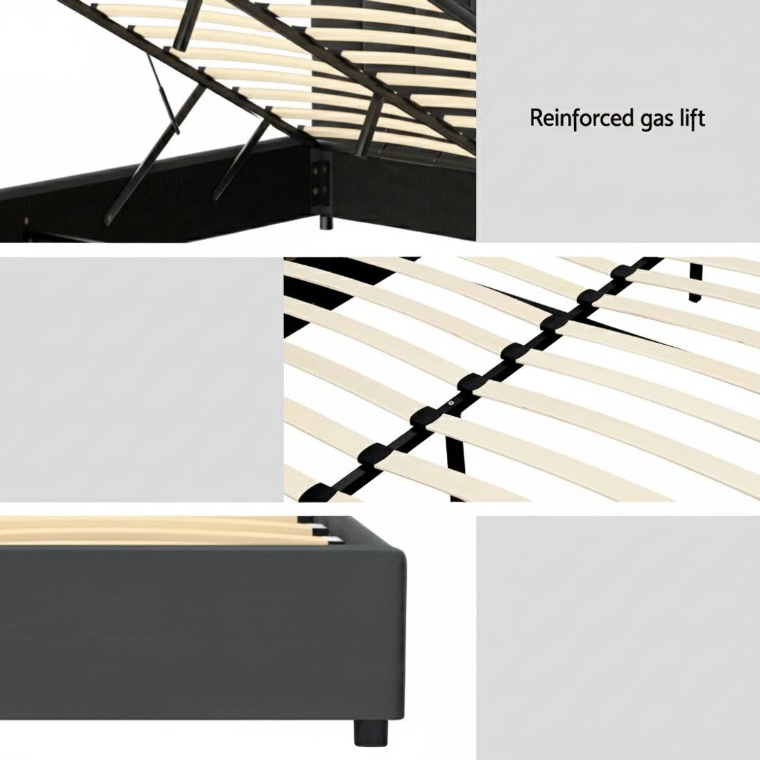 6 Artiss Bed Frame Queen Size Velvet  FION - Grey, 6 of 7