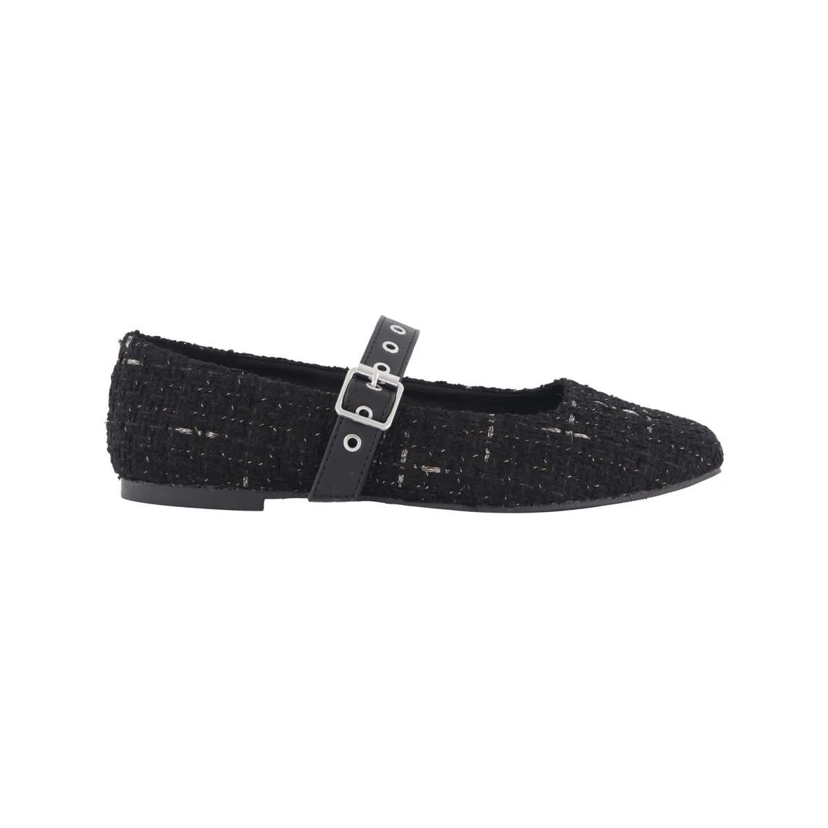 1 Eyelet Strap Ballet Flats Black, 1 of 3