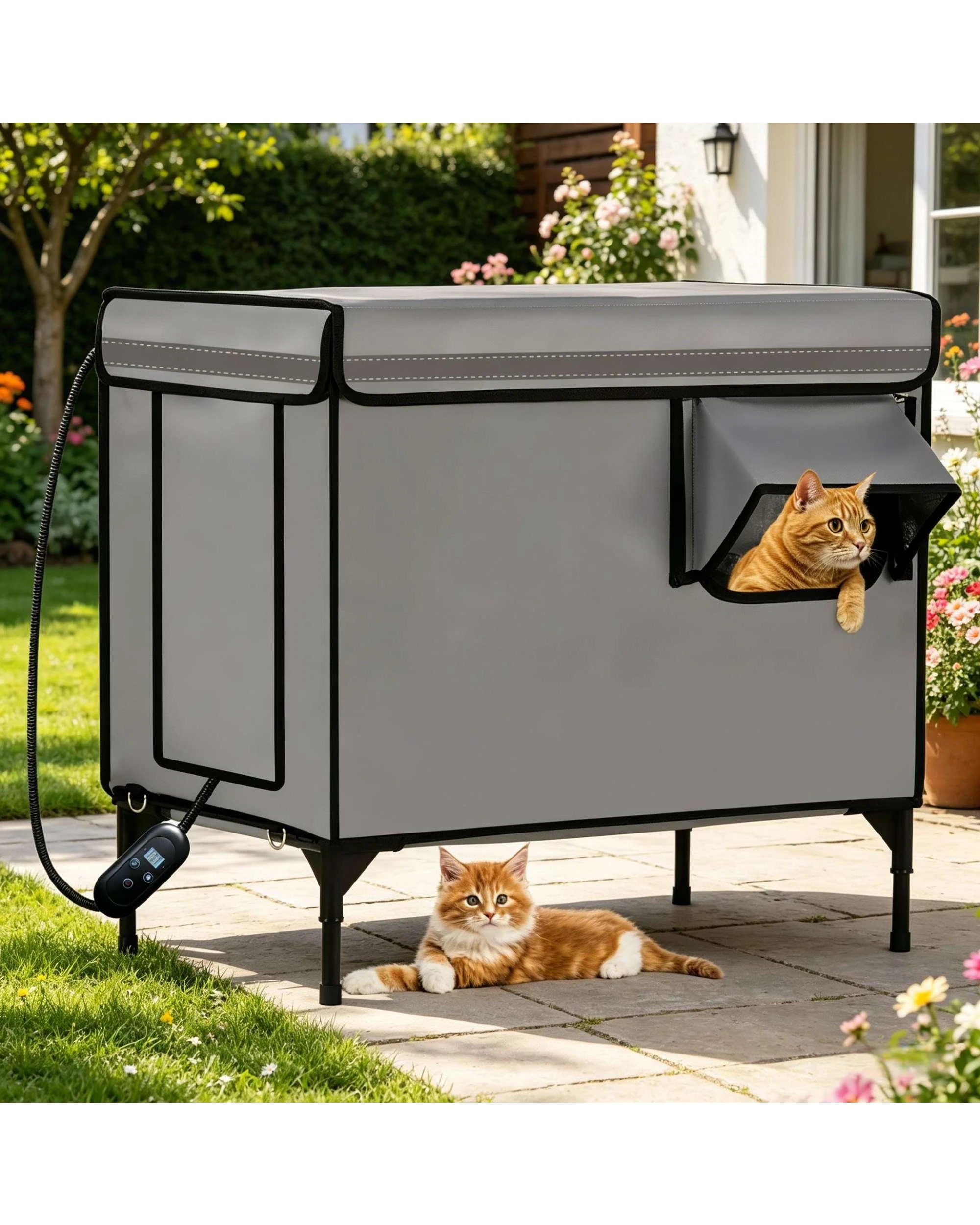 4 Advwin Cat House Pet House with Pet Heating Pad, 4 of 7