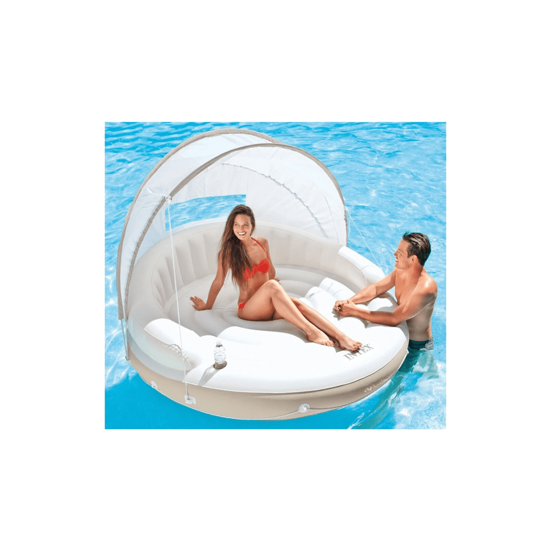 2 INTEX Inflatable Pool With Shade - Adult Inflatable Pool - 78.5in X 59in - White, 2 of 3