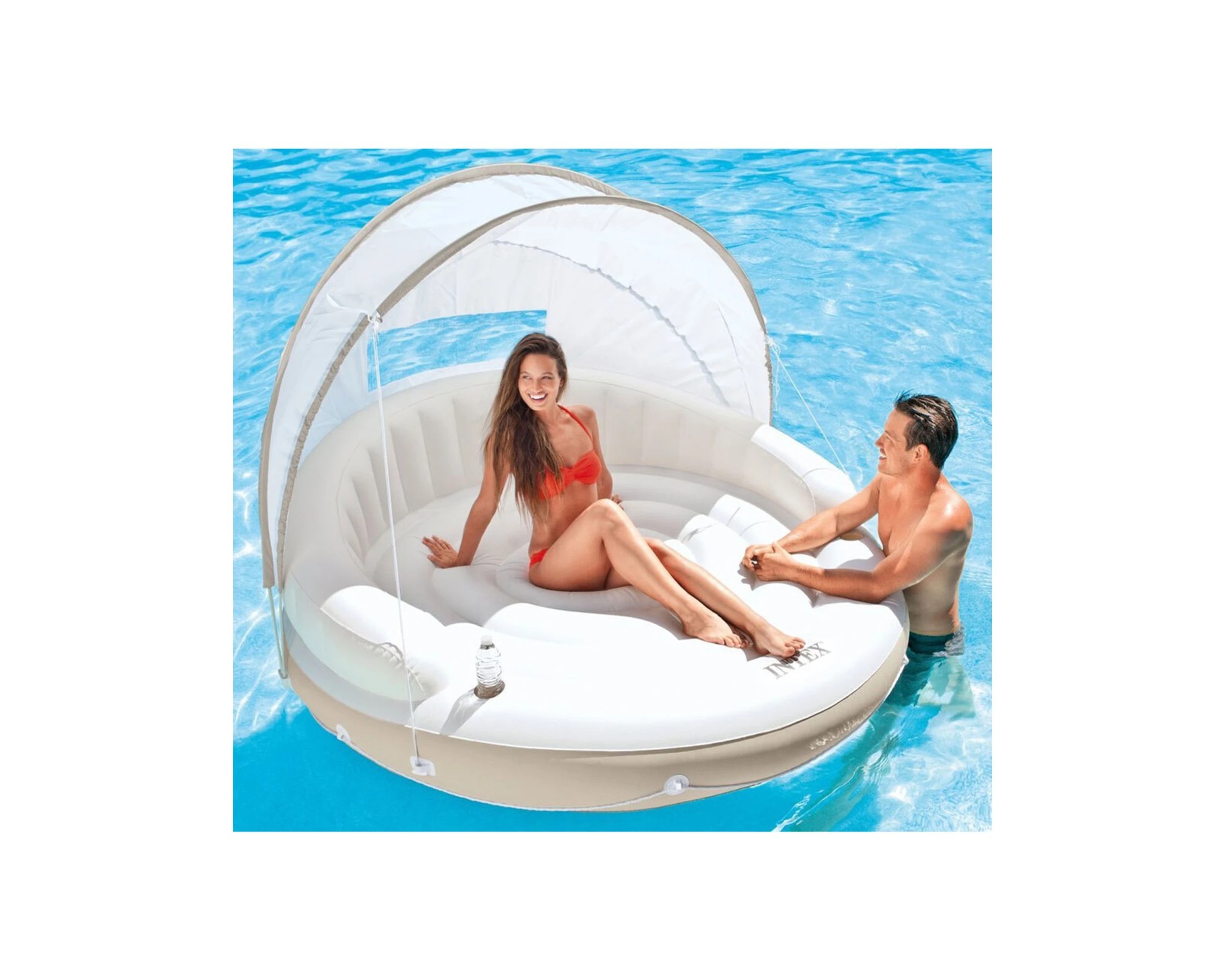 2 INTEX Inflatable Pool With Shade - Adult Inflatable Pool - 78.5in X 59in - White, 2 of 3