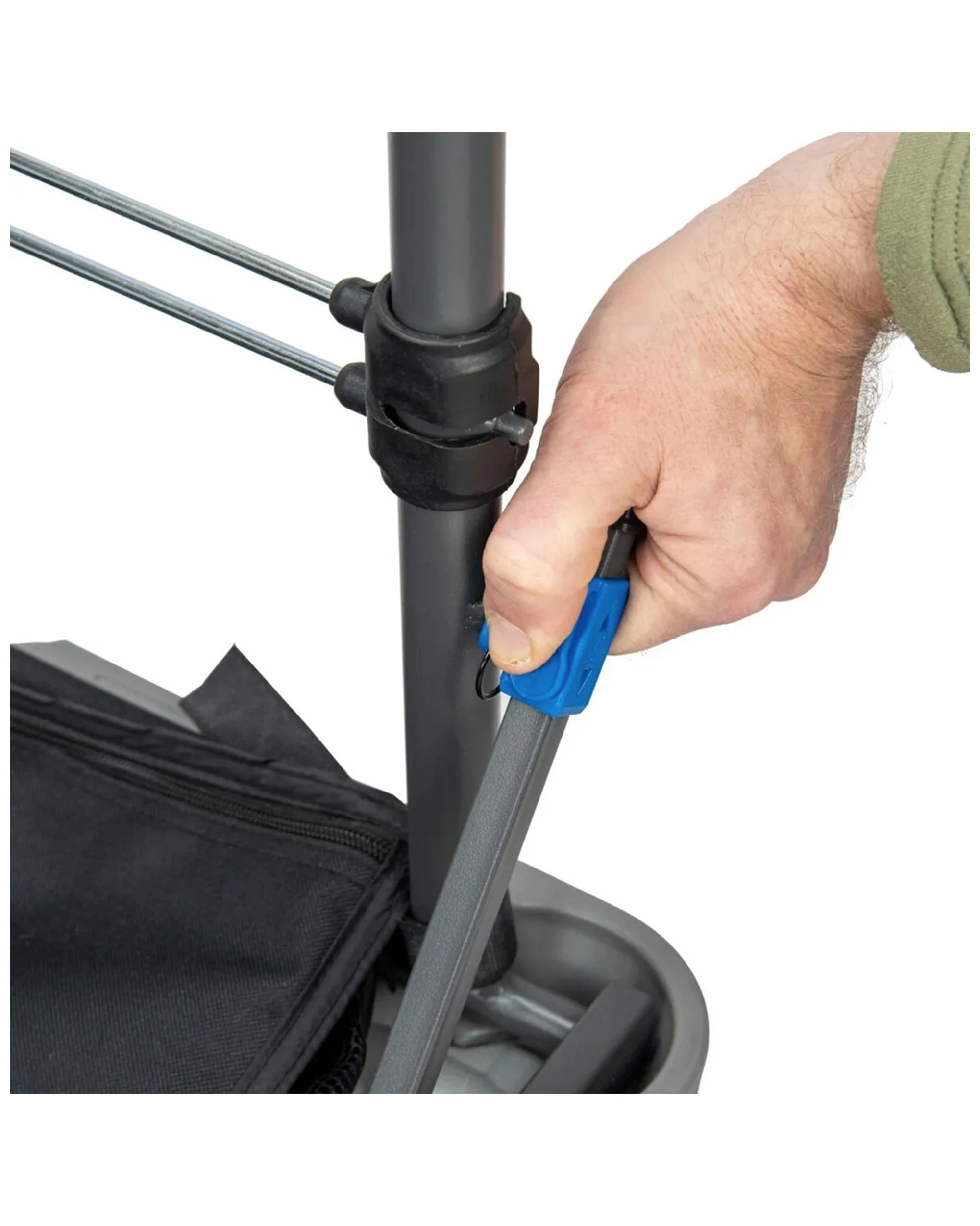 4 Quest Foldable Steel Grill Table Adjustable Height With Organiser - Black, 4 of 9