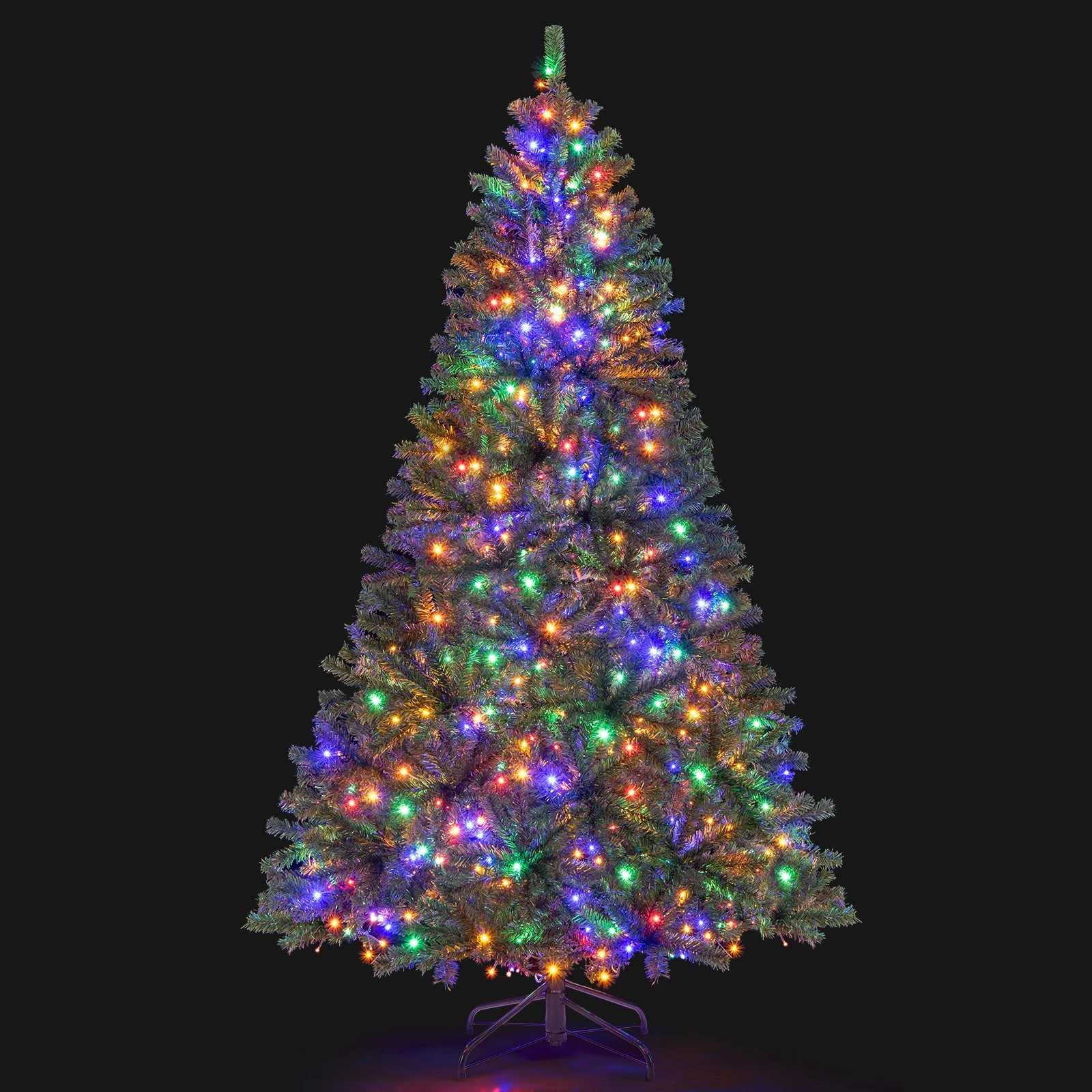 6 Costway 2.1M Pre-Lit Artificial Christmas Tree w/640 Multicolored LEDs Home Office Party Decoration, 6 of 6