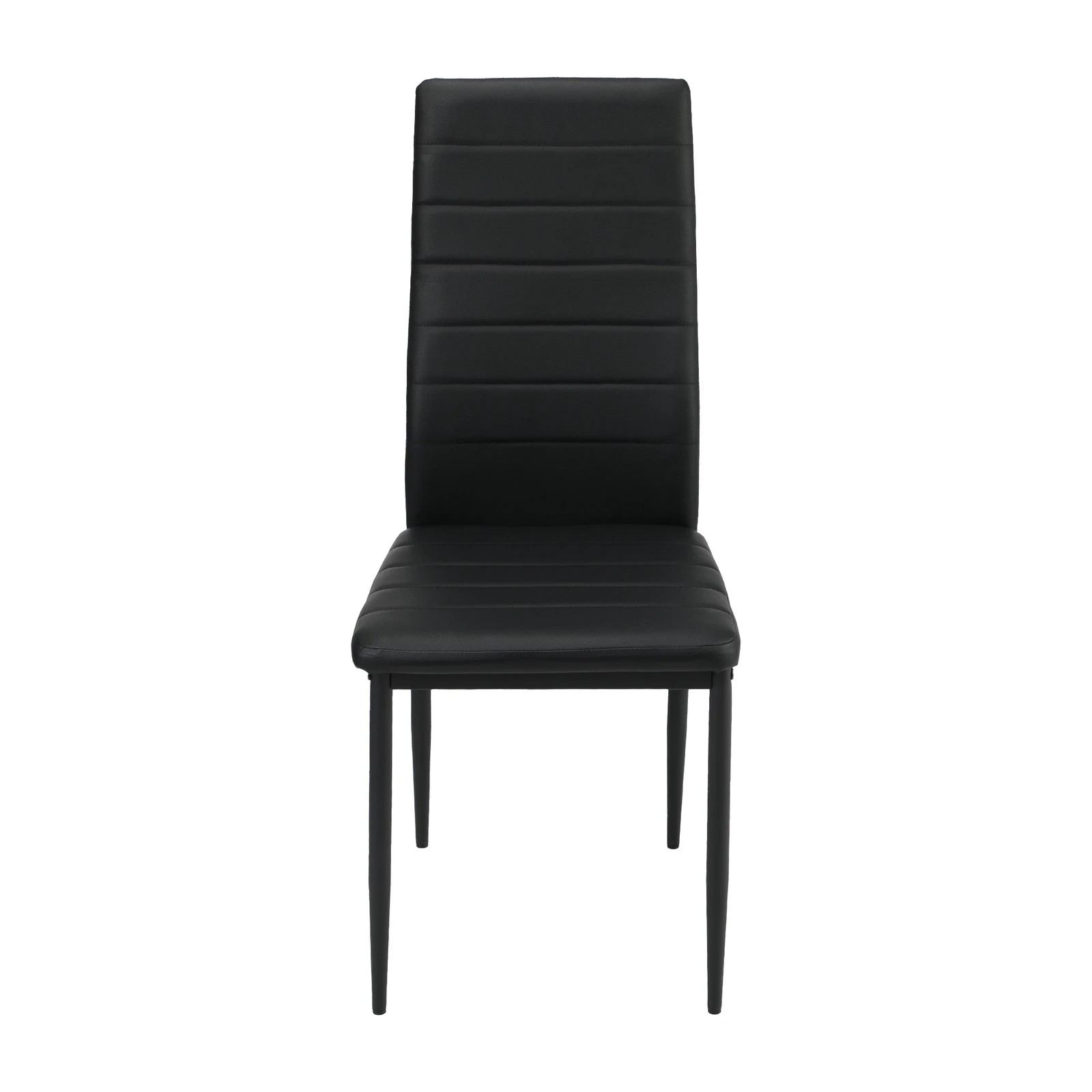 7 Oikiture 4pcs Dining Chairs High-back Kitchen Chair Padded Faux Leather
 - Black, 7 of 10