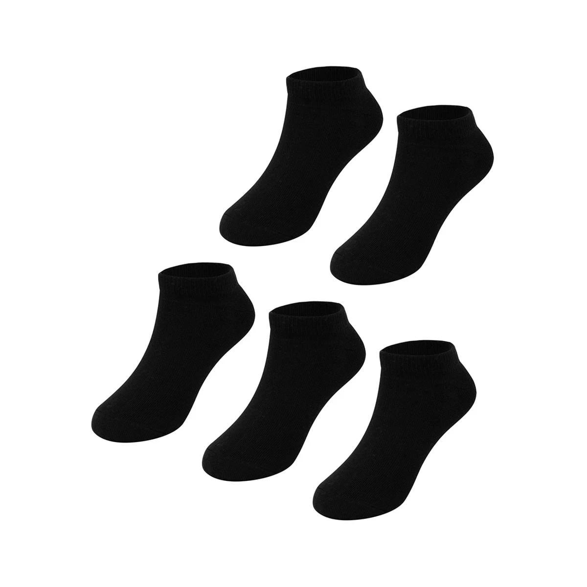 1 5 Pack School Low Cut Socks BLACK, 1 of 3