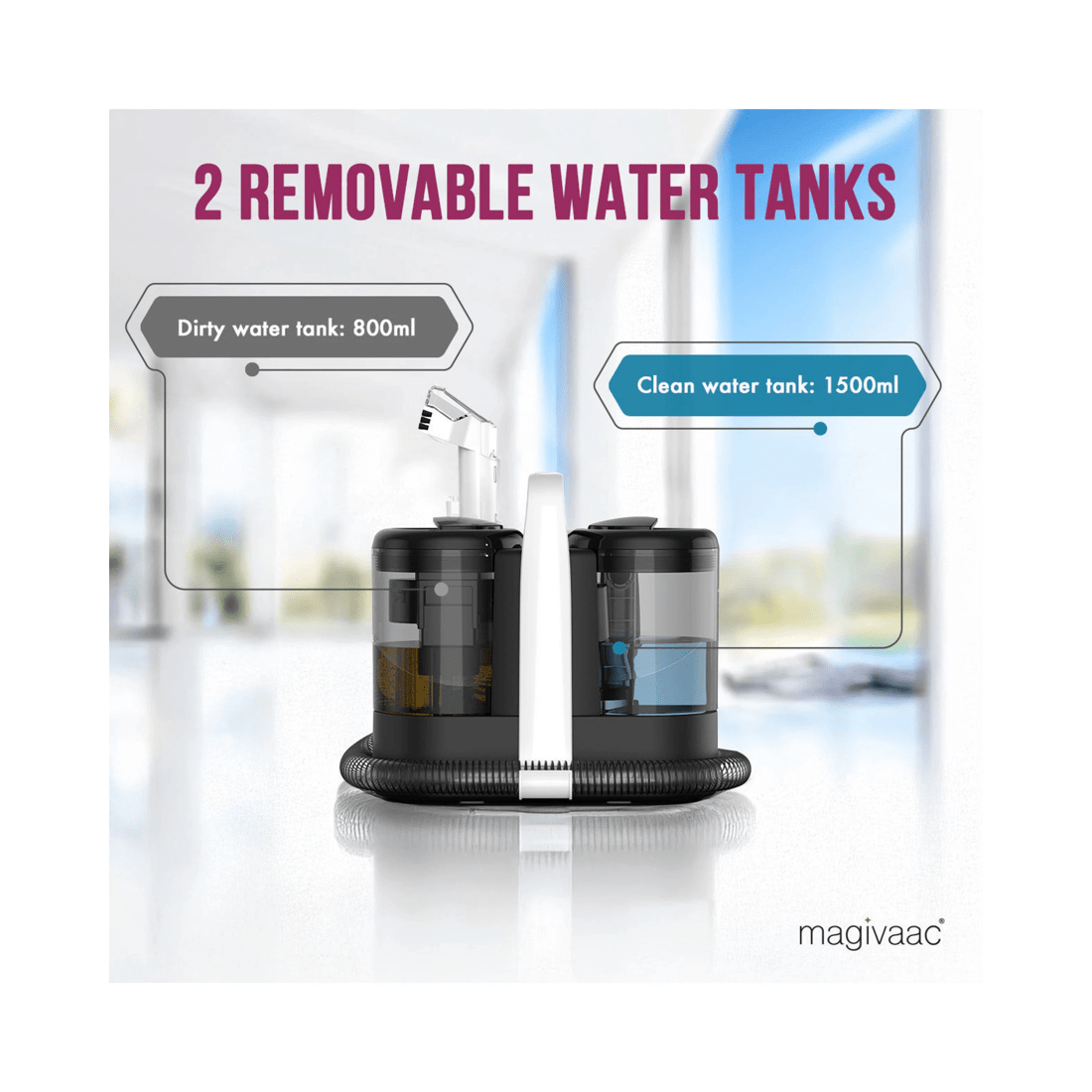 5 Magivaac 600W Spot Cleaner and Stain Remover Vacuum with Clear and Dirty Water Tanks, 5 of 10