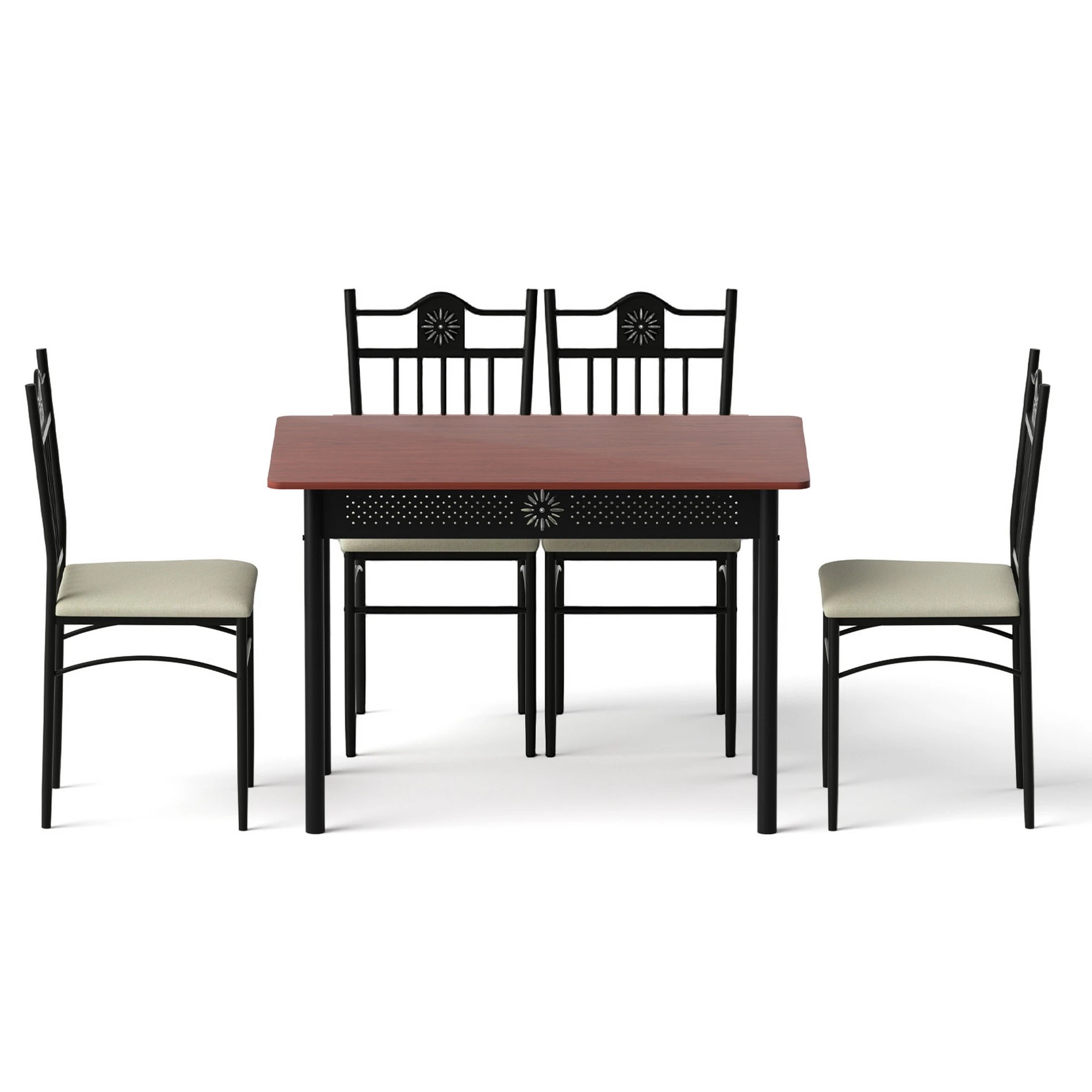 1 Artiss Dining Table and Chairs Set of 5 Compact Kitchen Furniture - Brown, 1 of 6