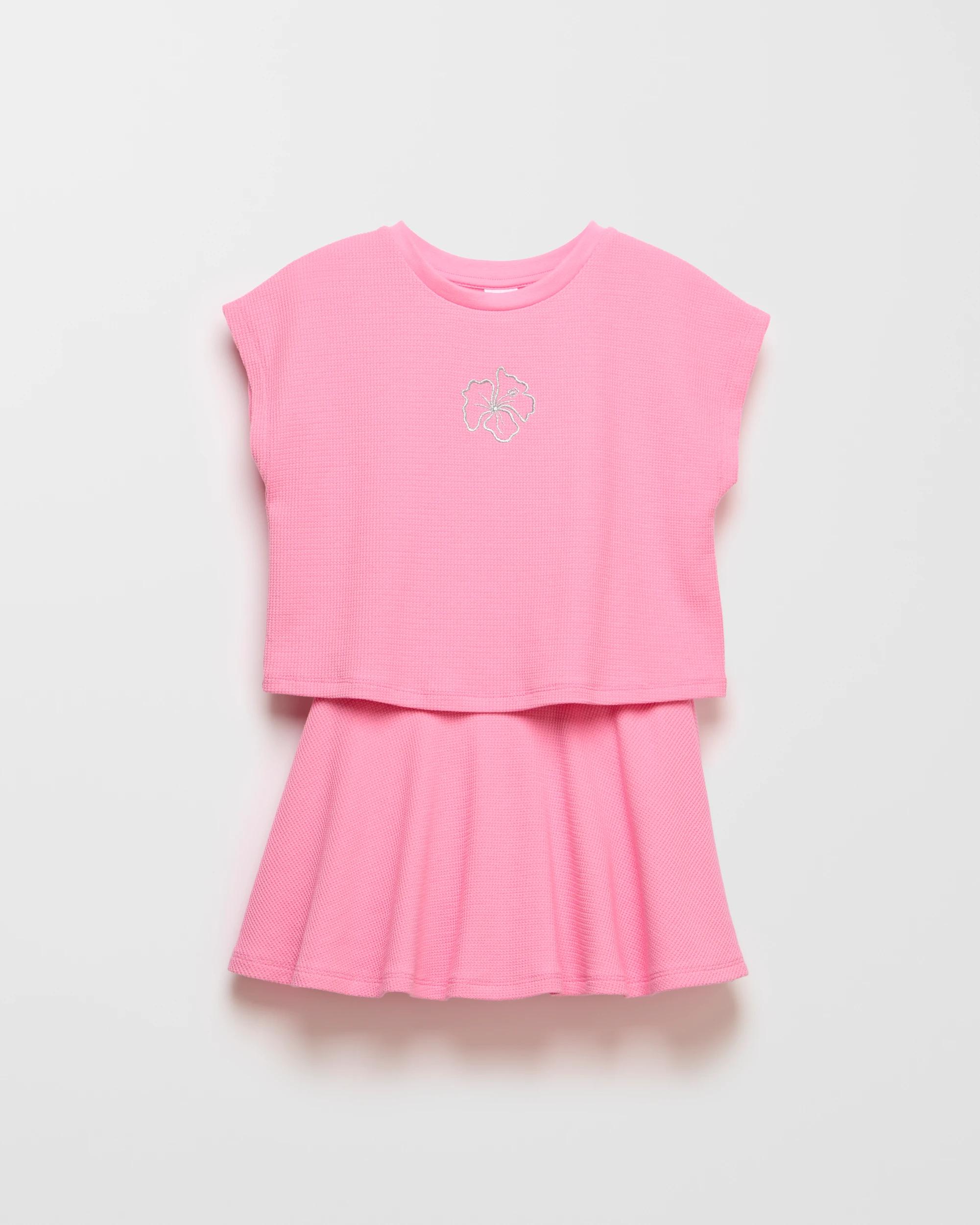 5 Target Waffle T-shirt And Skort 2 Piece Set PINK, 5 of 6