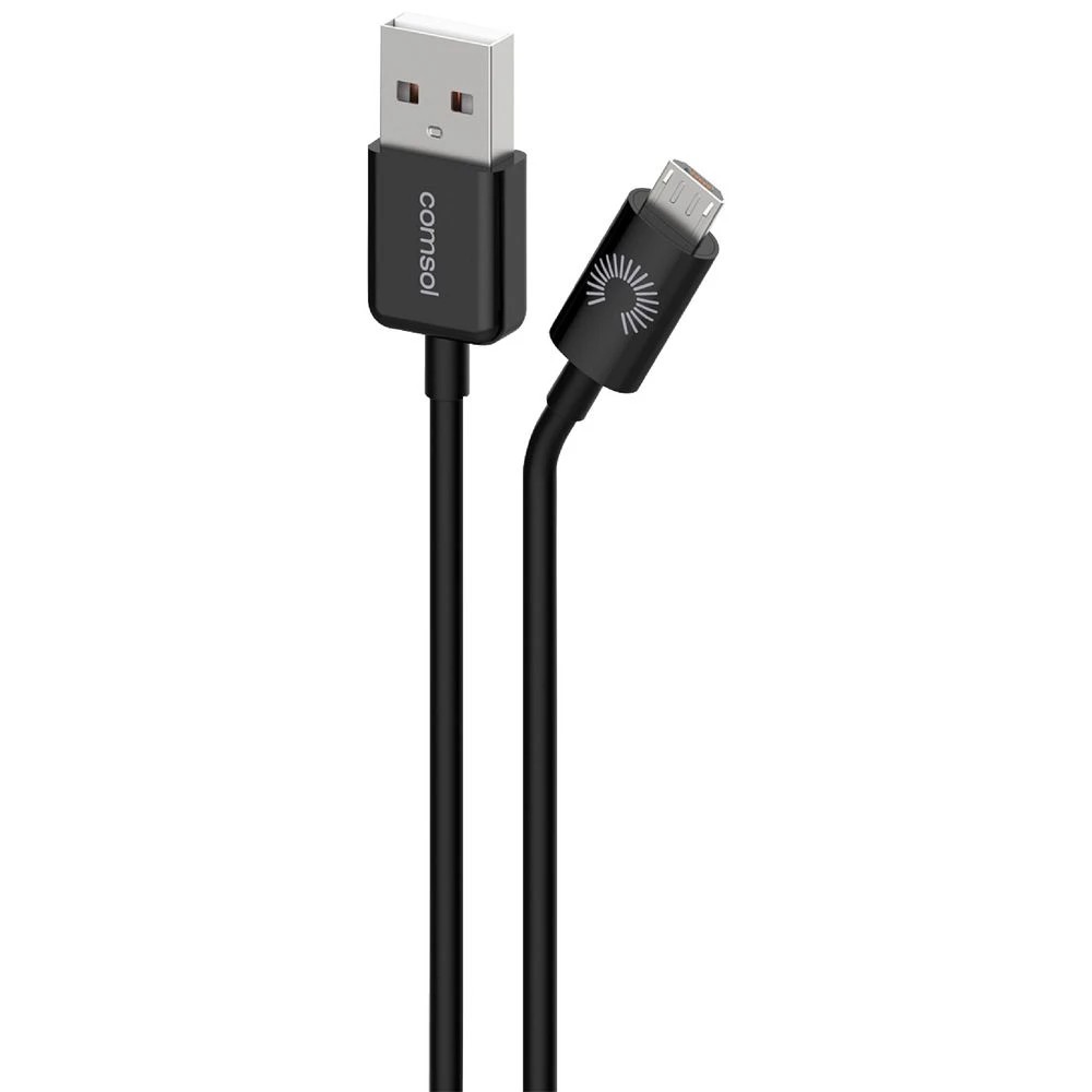 1 Comsol Micro USB Charge and Sync Cable 1.2m Black, 1 of 3