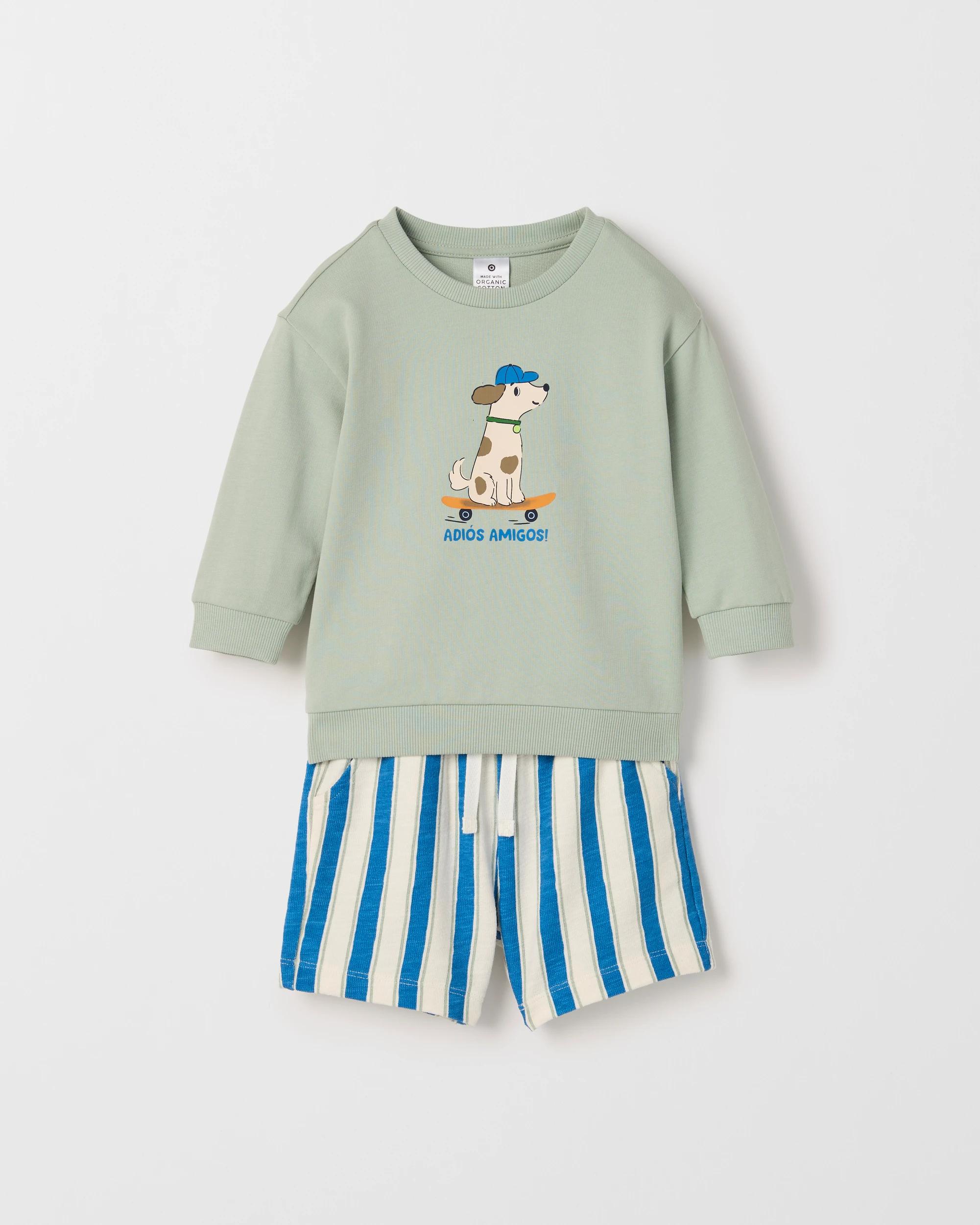 4 Target Baby Baby Organic Cotton Jumper and Shorts Set SAGE, 4 of 6