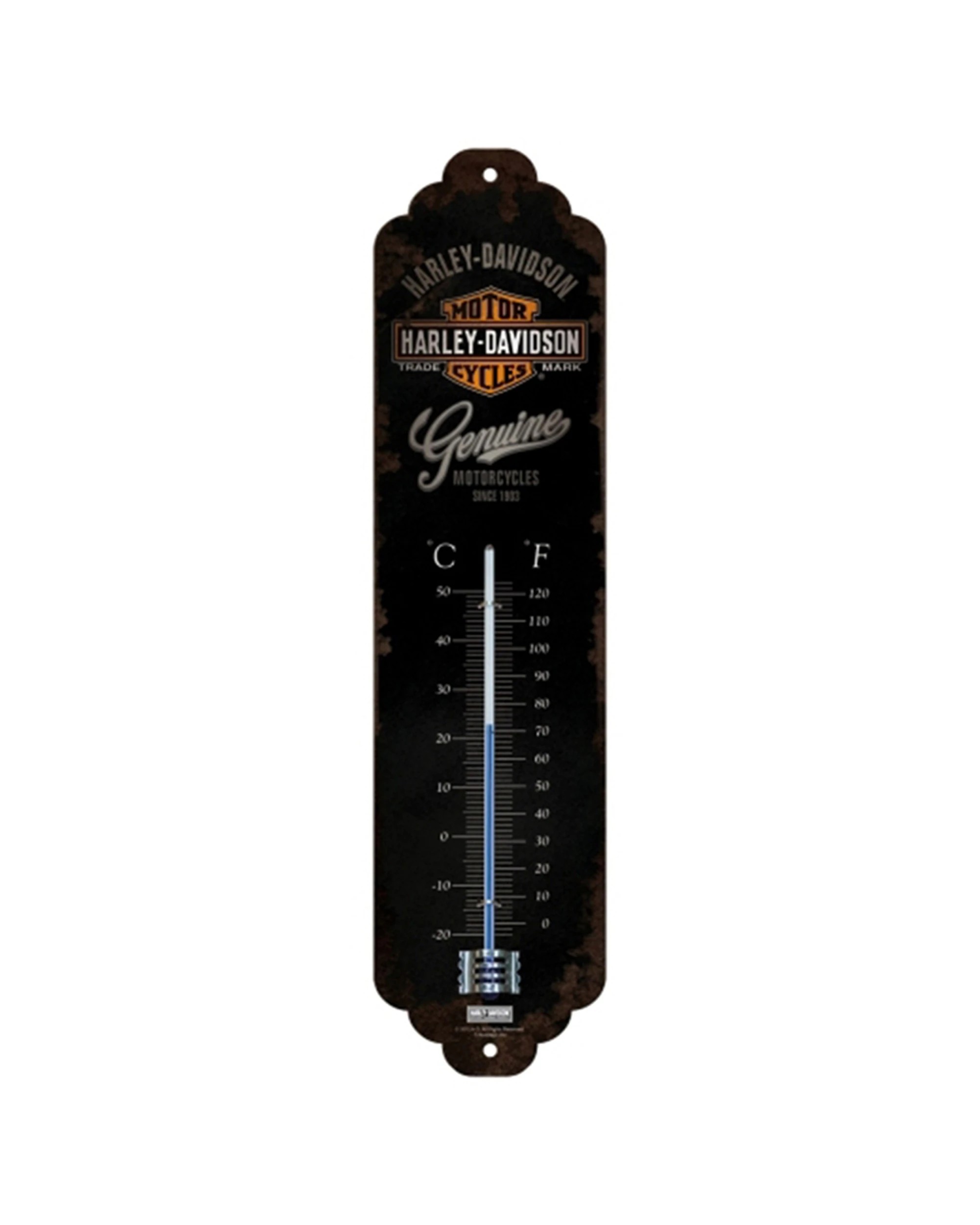 1 Nostalgic-Art Thermometer Harley Davidson Metal Wall Gauge - Black, 1 of 1