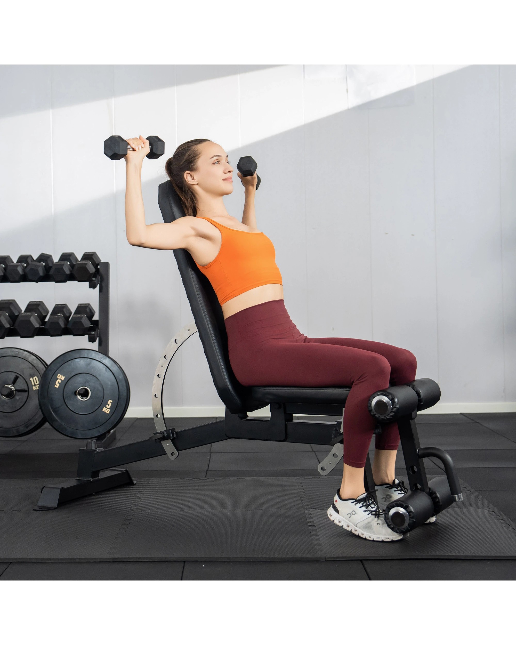 6 Powertrain Multi Workout Bench with Transport Wheels and Adjustable Backrest, 6 of 7