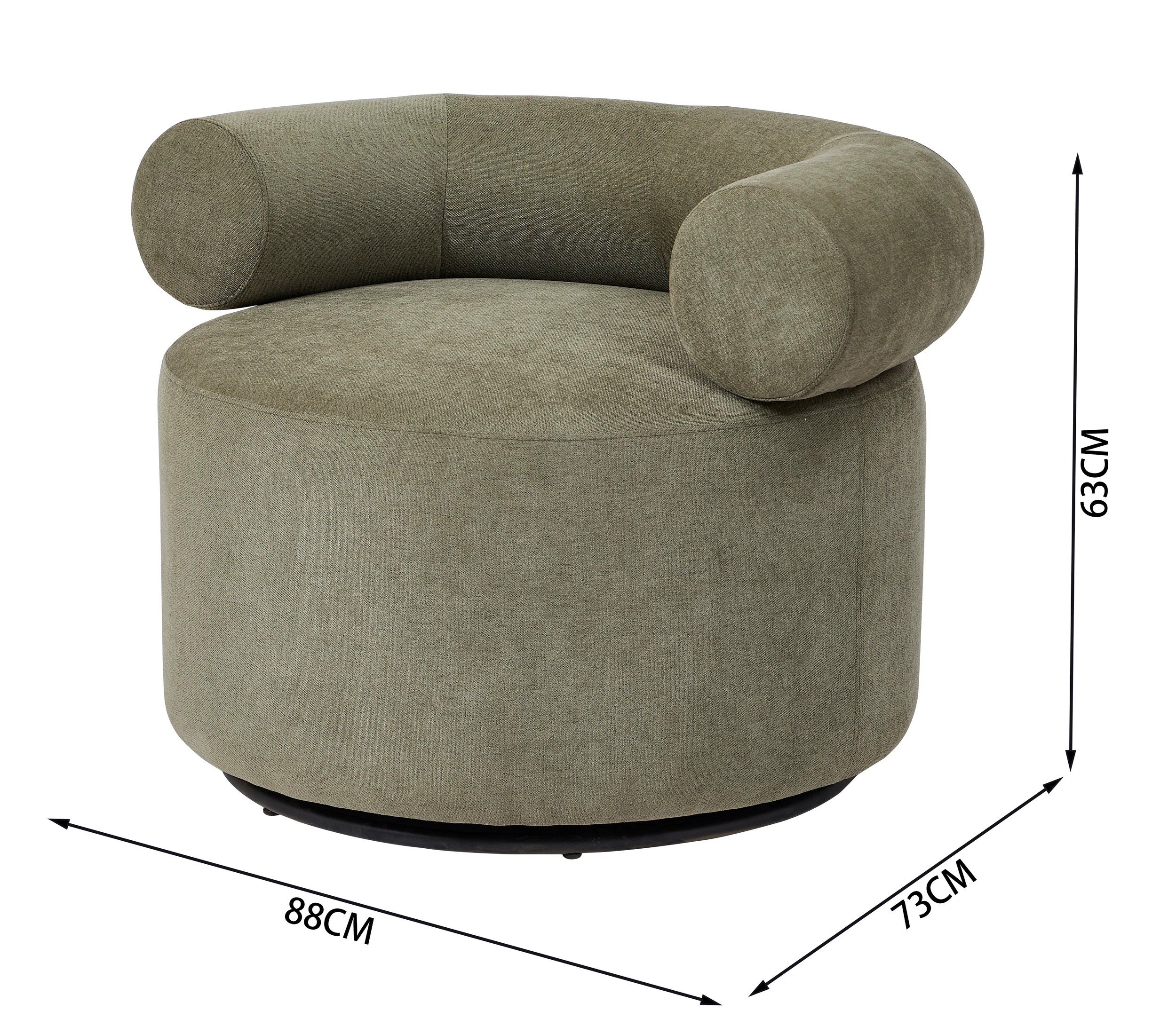 9 Halo Swivel Round Chair - Green, 9 of 9
