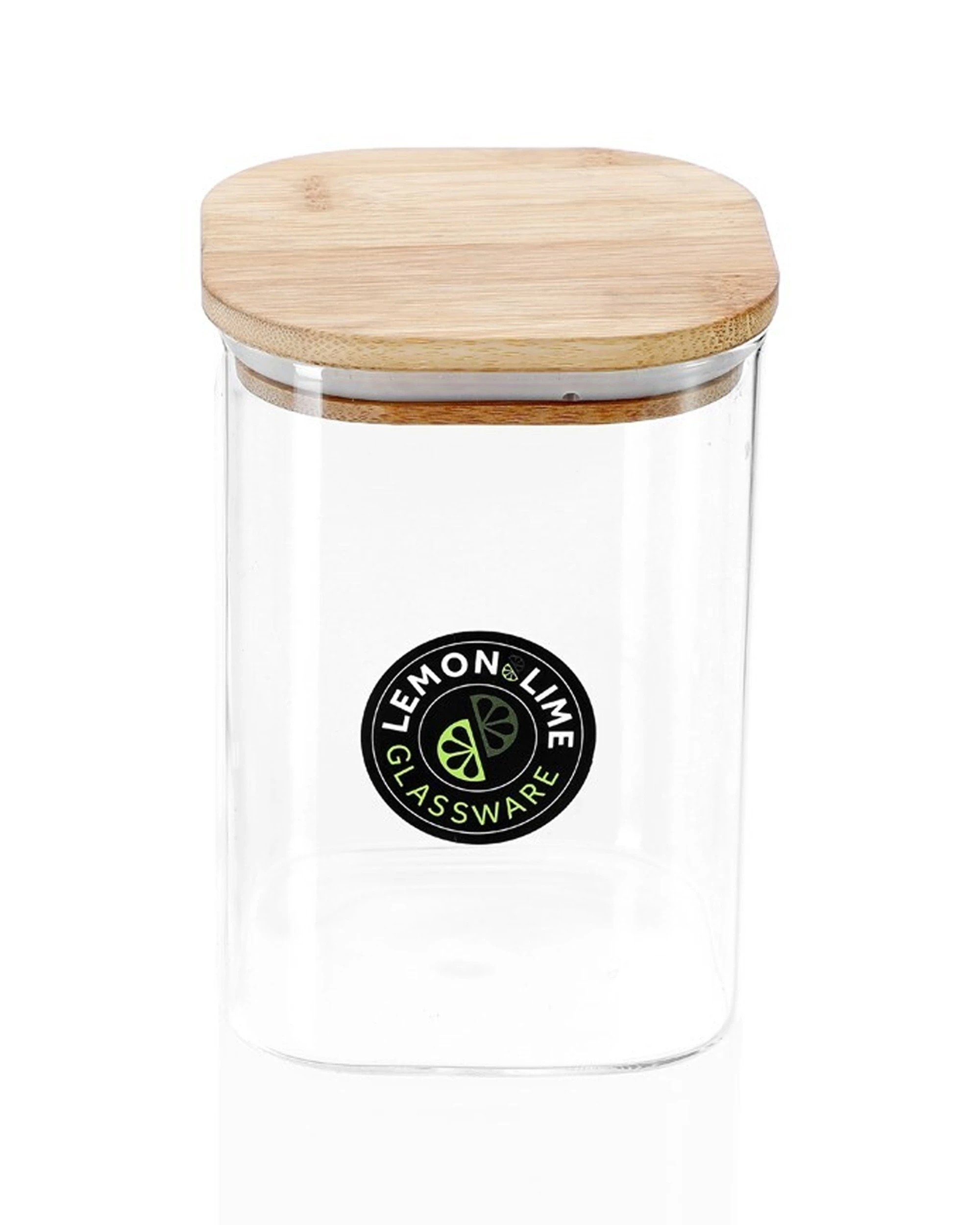 2 Lemon & Lime Camden Square Glass Jar 1.1l Bamboo Lid Kitchen Storage Container
 - Natural, 2 of 6