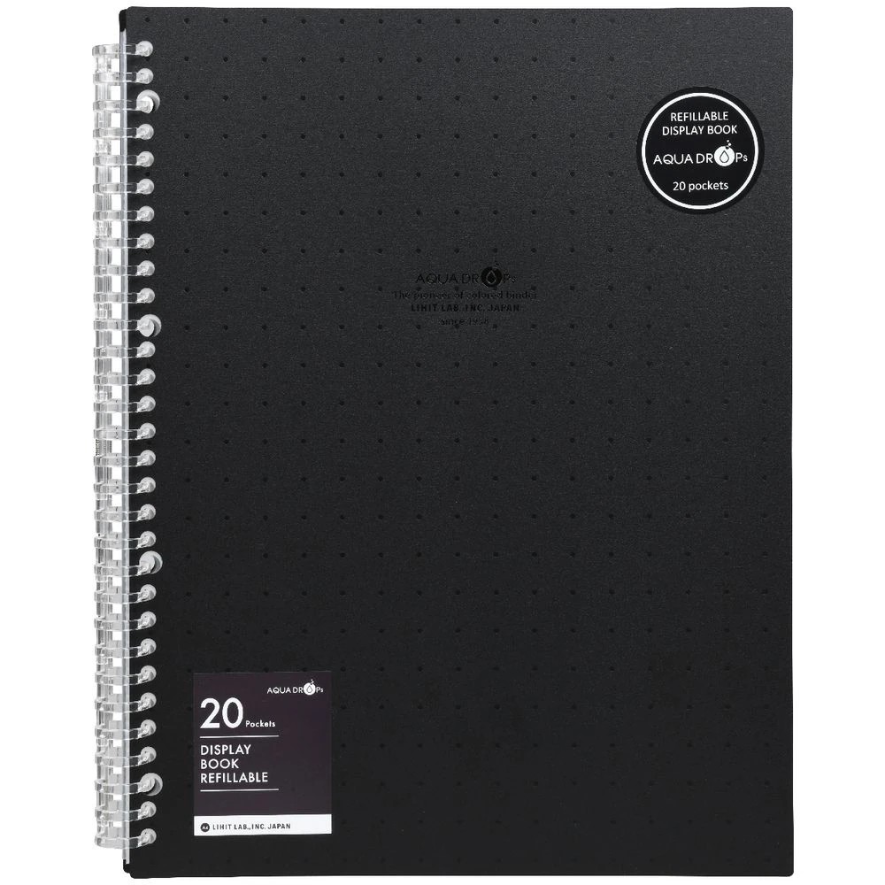 2 Aqua Drops A4 Refillable Display Book 20 Sheets Black, 2 of 4