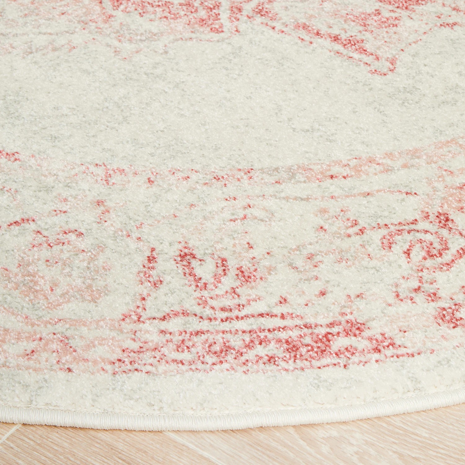 5 Common Ground Rugs Mason 702 240x240cm - Large Round Power Loomed Pet Friendly Rug - Pink, 5 of 7