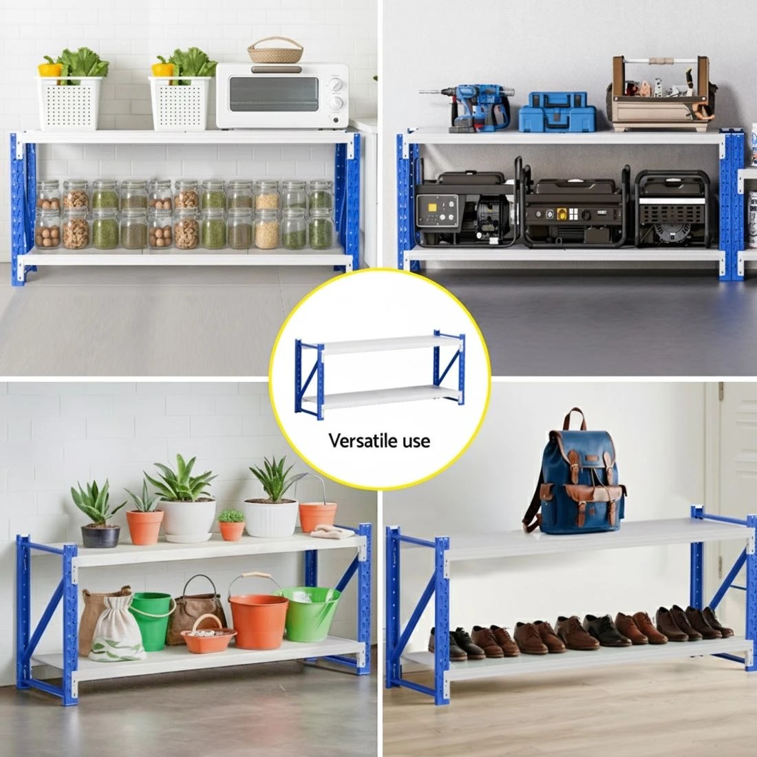 5 Giantz 2x 0.9M Garage Shelving Workbench Warehouse Rack - Multi, 5 of 5