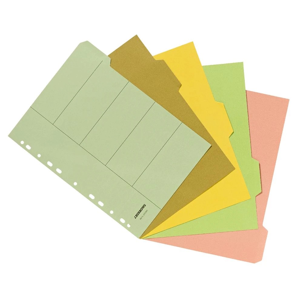 3 J.Burrows A4 5 Tab Dividers Pastel, 3 of 3