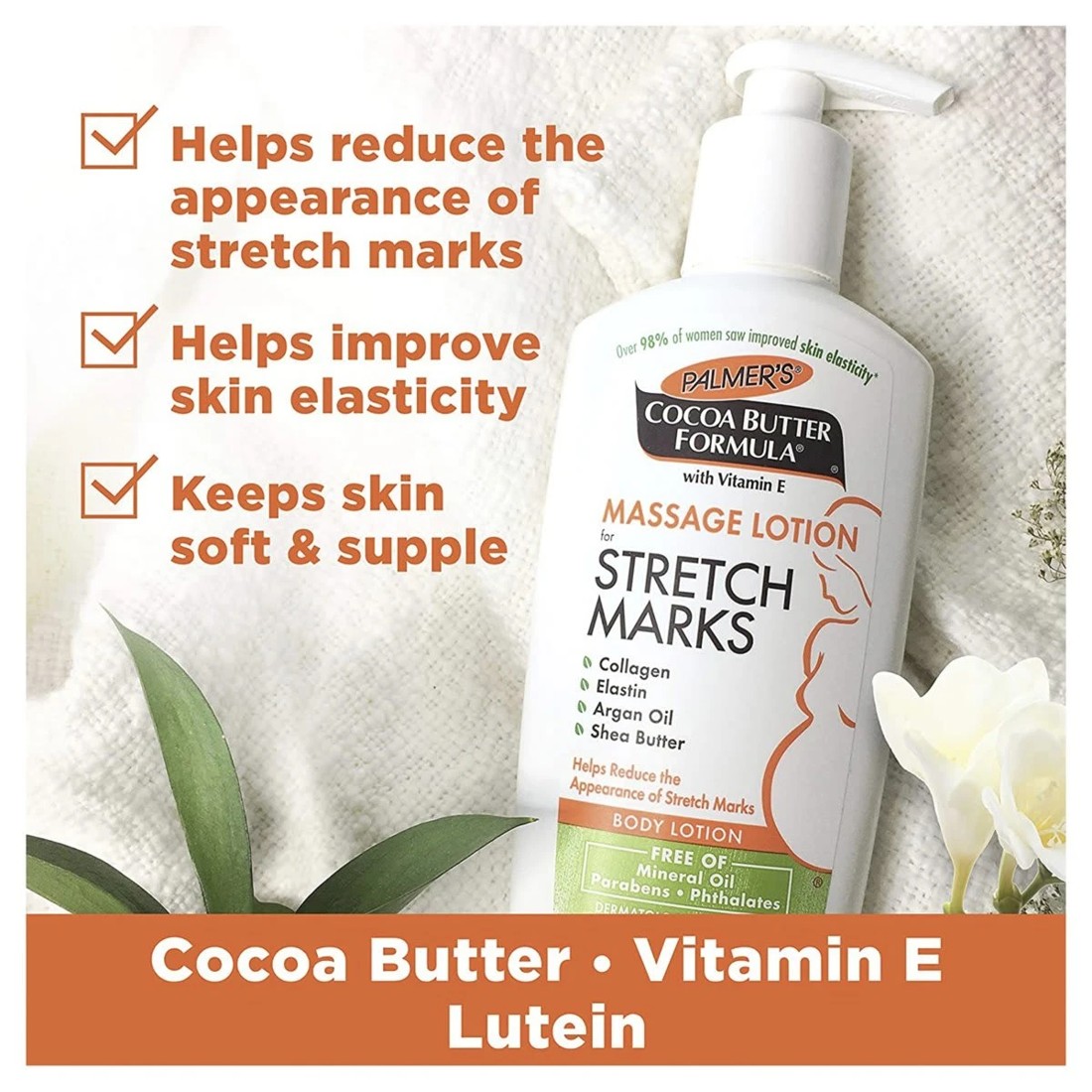 4 Palmer's Cocoa Butter Massage Lotion for Stretch Marks 250ml - Collagen, Elastin, Argan Oil & Shea Butter, 4 of 5