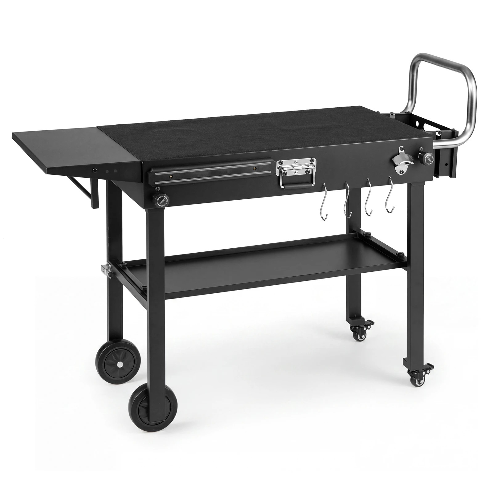 1 Costway Outdoor Grill Cart Foldable Rolling BBQ Table for Blackstone Griddle Tool Rack, 1 of 3
