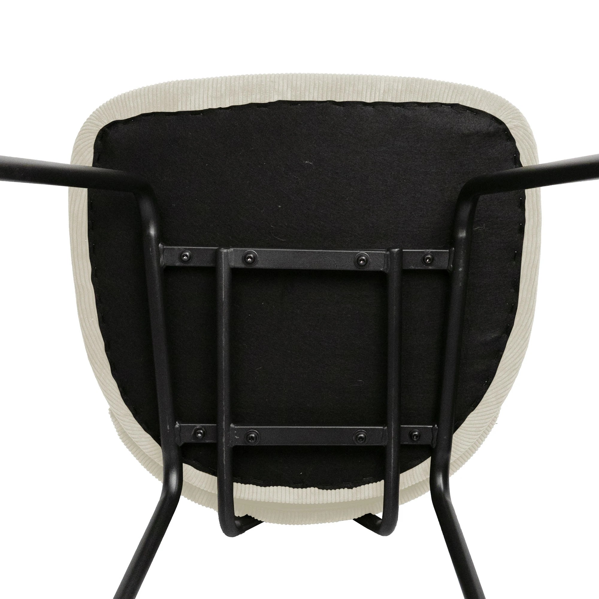 6 Levede 4x Dining Chairs Vintage Retro Soft Corduroy Kitchen Padded Seat - White - White, 6 of 9