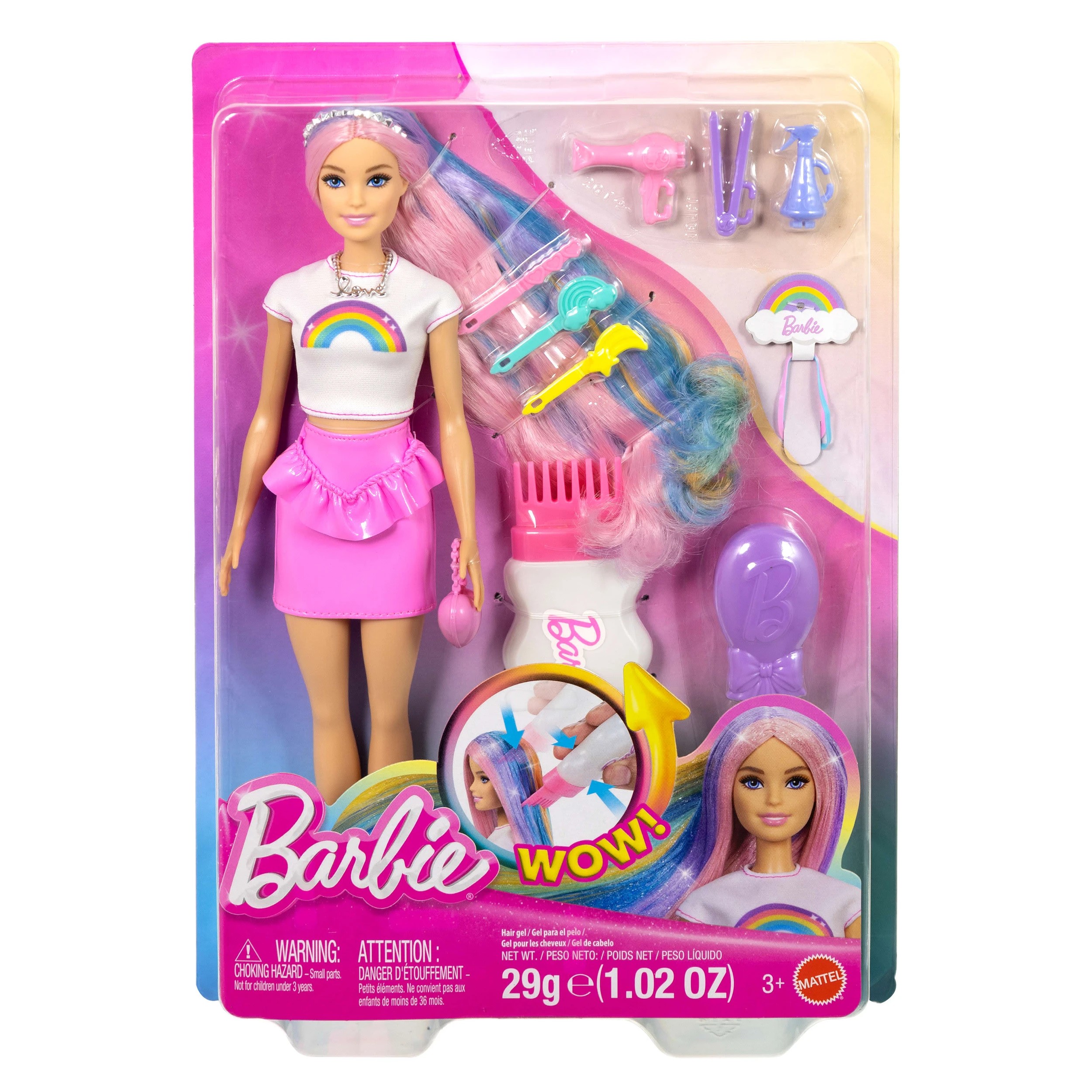 1 Barbie Rainbow Sparkle Hair Doll with Extra-Long Hair and Accessories, 1 of 1