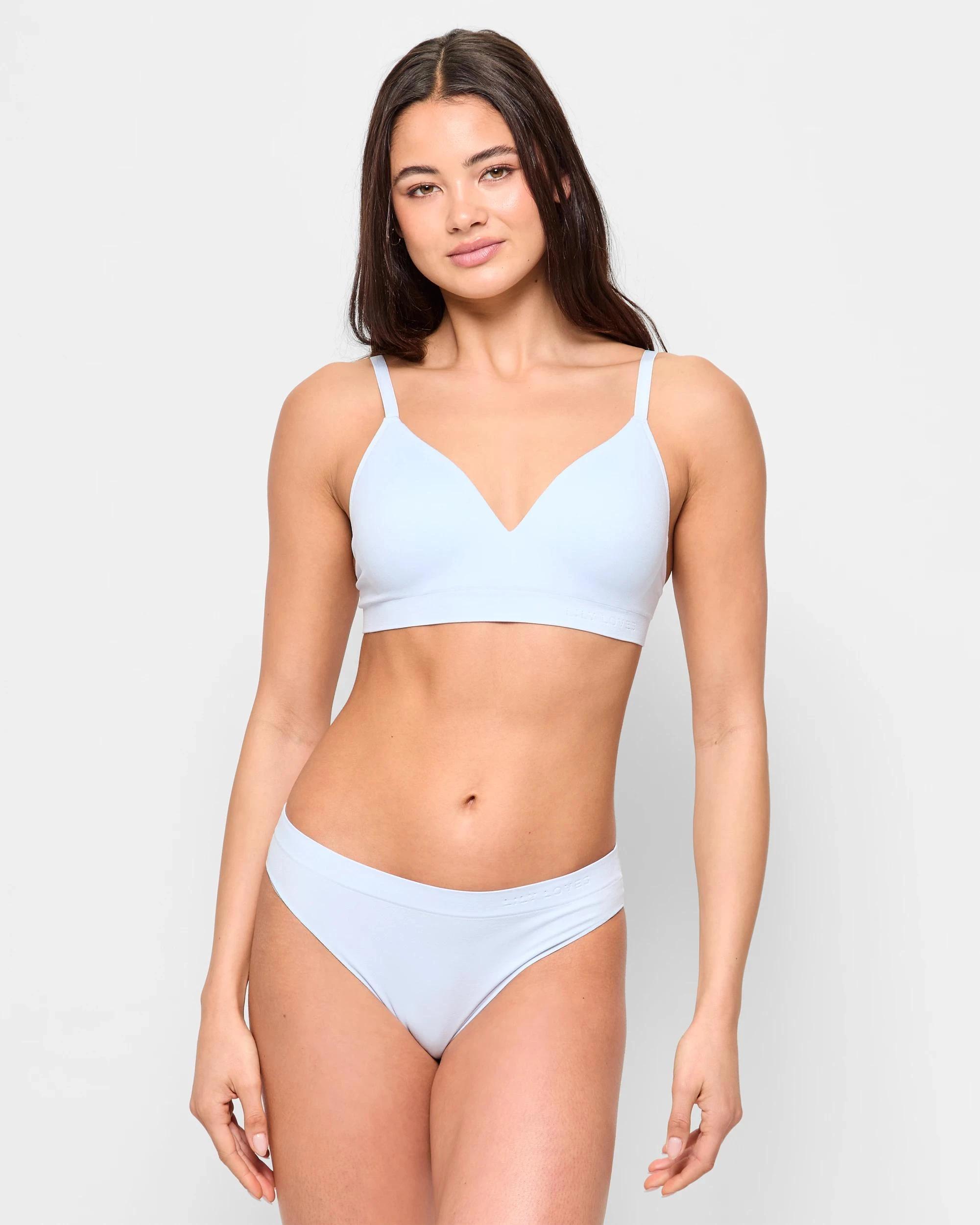 3 Lily Loves 2 Pack Seamfree Embossed Brazilian Briefs FOLKSTONE GREY/HEATHER BLUE, 3 of 5