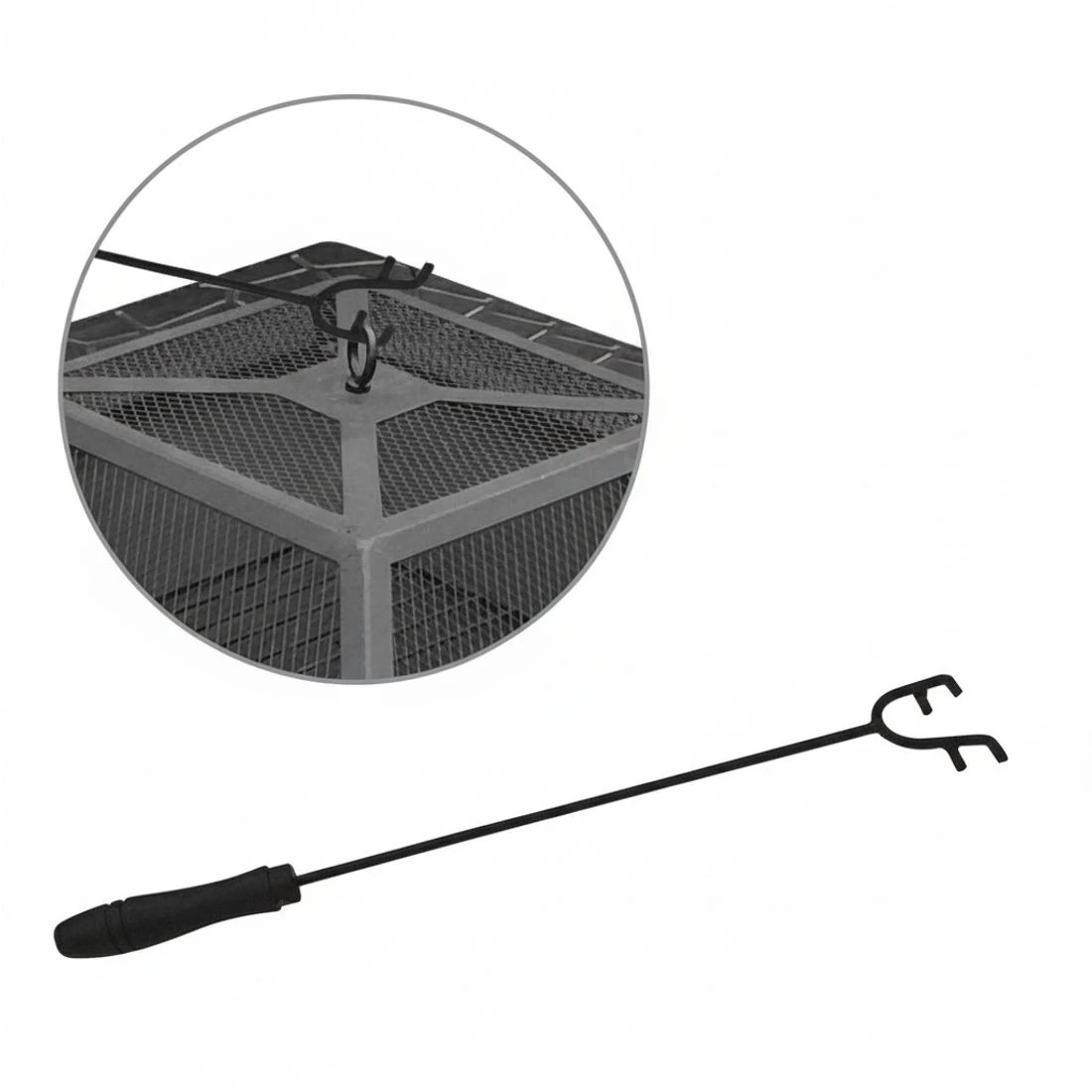 6 Grillz Fire Pit BBQ Grill 2 In 1 Table - Black, 6 of 6