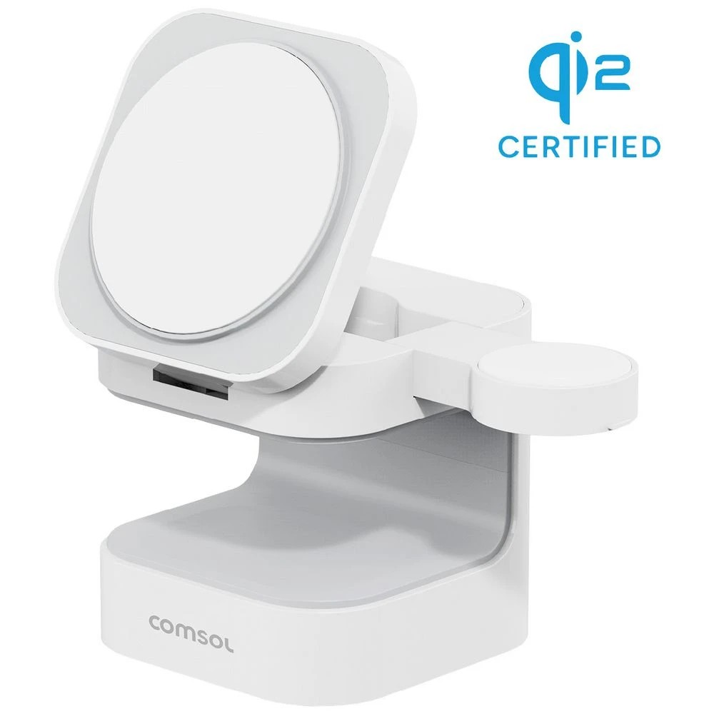 5 Comsol 3-in-1 Qi2 Magnetic Wireless Charging Stand White, 5 of 6