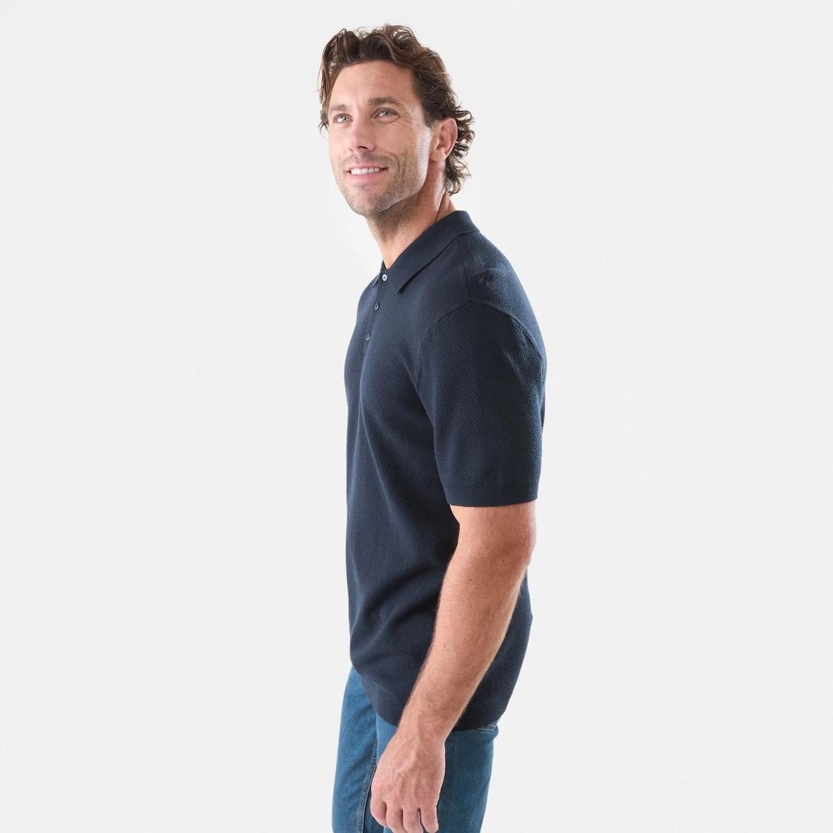2 Button Up Knit Polo Shirt Sky Cptn, 2 of 5